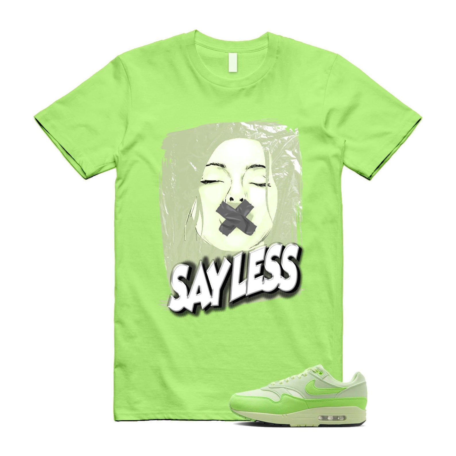Air Max 1 '87 Vapor Green High Saturation Barely Volt Strike T Shirt Match SL ,HJ7329-376 T-Shirt, Sneaker Match Tee