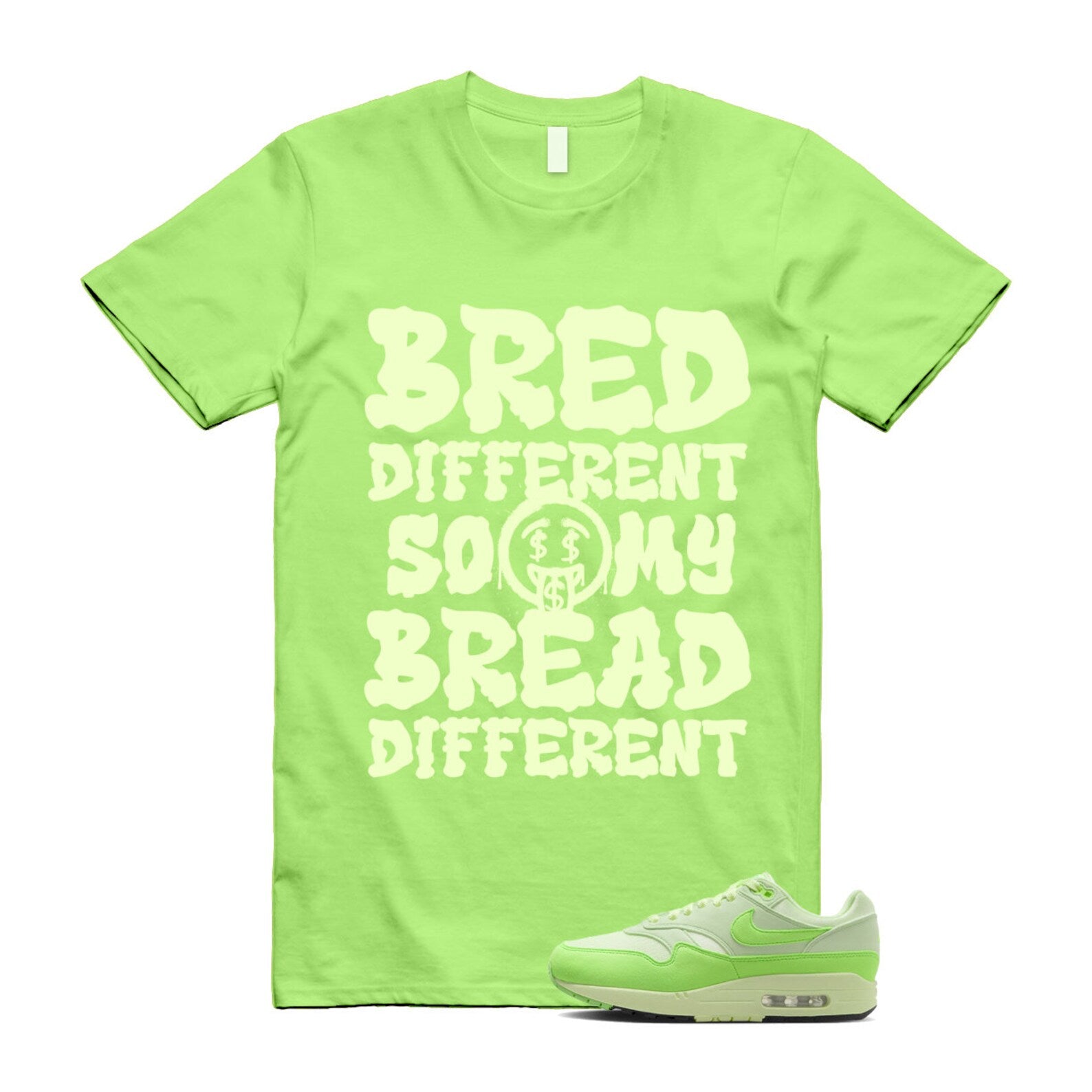 Air Max 1 '87 Vapor Green High Saturation Barely Volt Strike T Shirt Match BDBD ,HJ7329-376 T-Shirt, Sneaker Match Tee