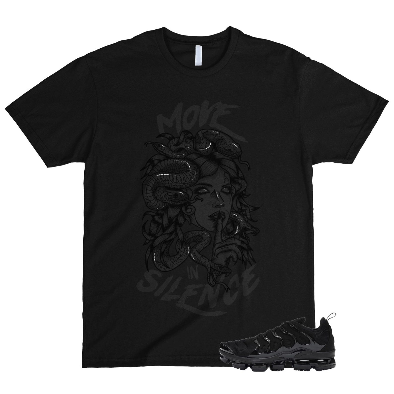 VaporMax Triple Black Air Plus Dark Grey T Shirt Match MIS ,924453-004 T-Shirt, Sneaker Match Tee