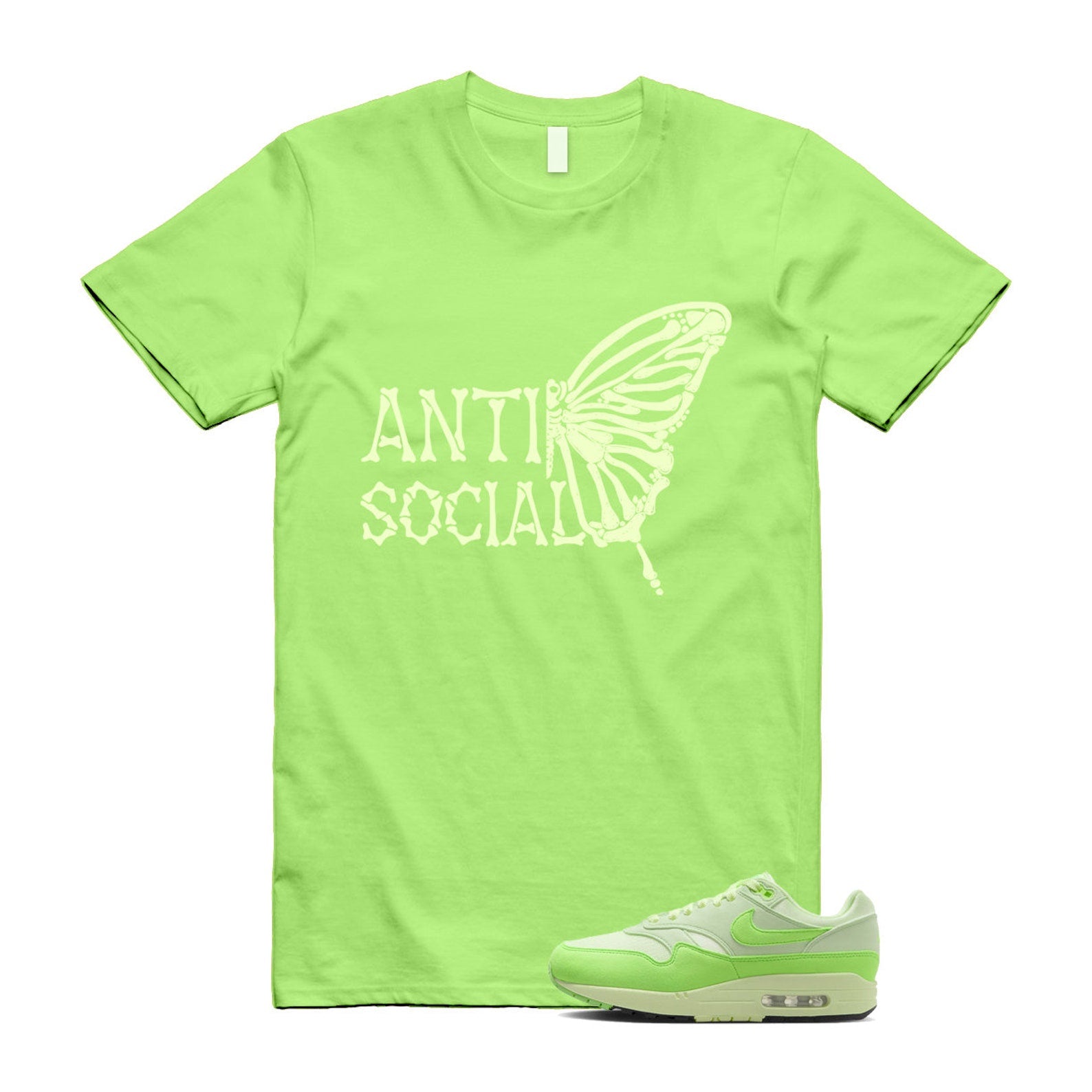 Air Max 1 '87 Vapor Green High Saturation Barely Volt Strike T Shirt Match ASB ,HJ7329-376 T-Shirt, Sneaker Match Tee