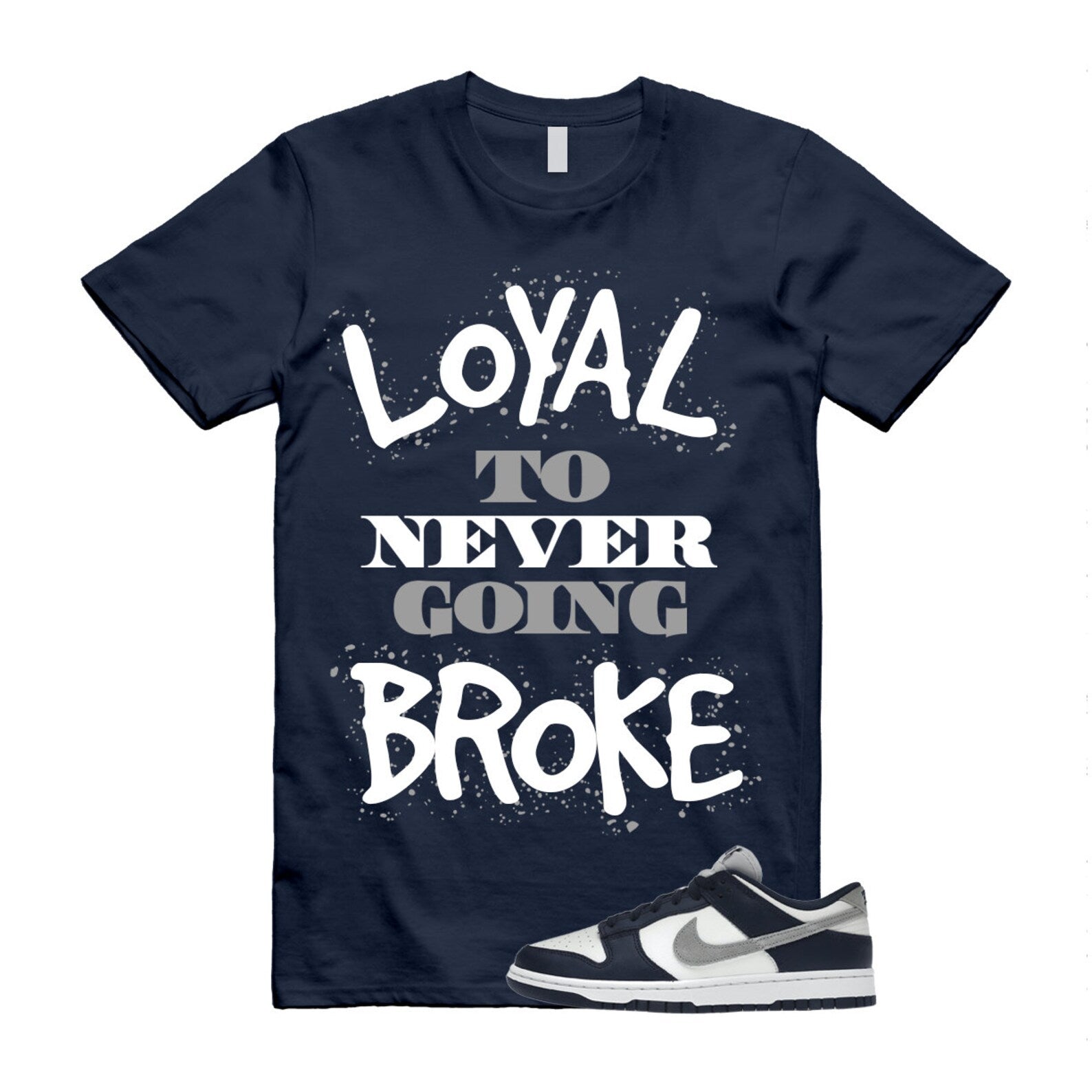 NB T Shirt to match N Dunk Low Midnight Navy Summit White Light Smoke Grey ,FD9749-400 T-Shirt, Sneaker Match Tee