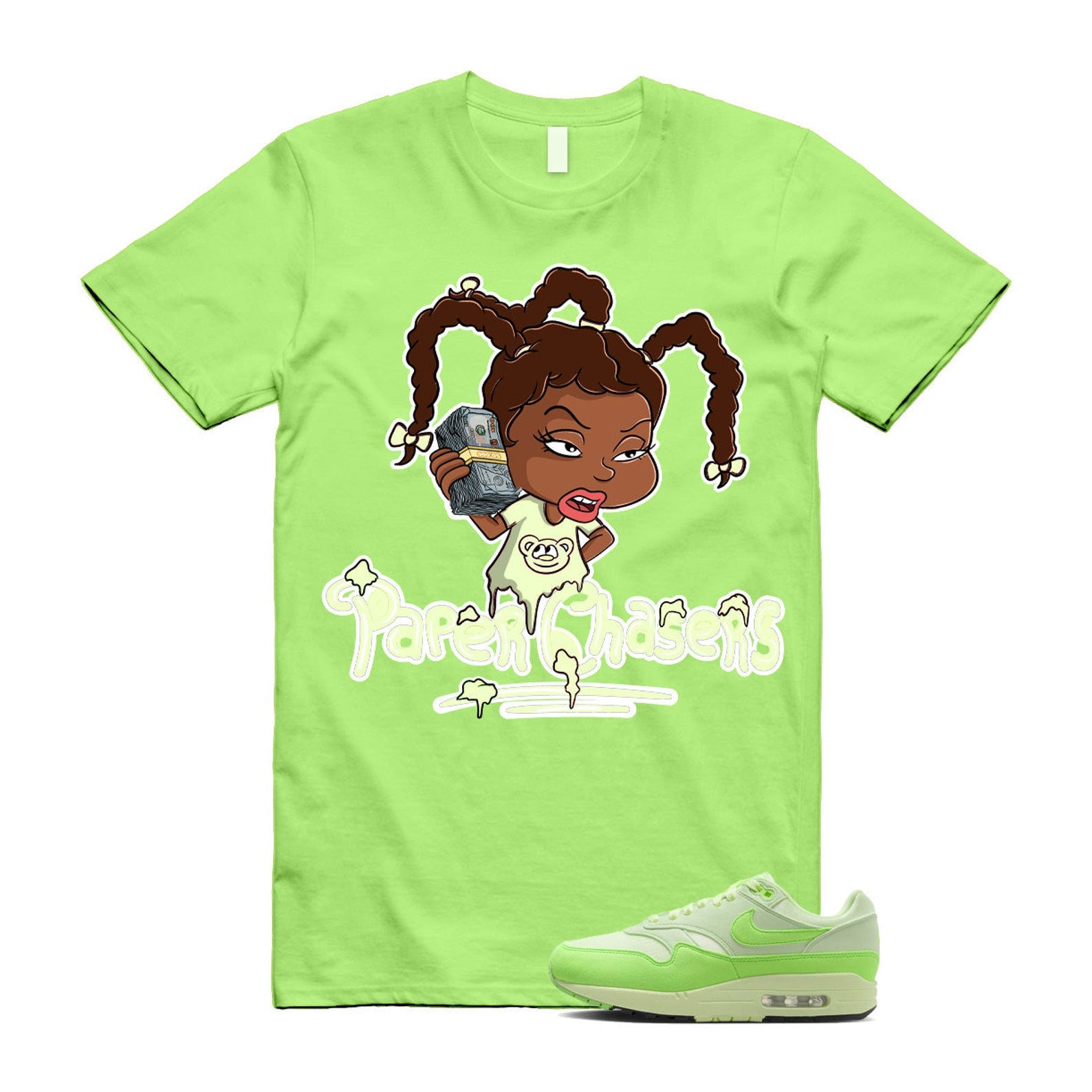 Air Max 1 '87 Vapor Green High Saturation Barely Volt Strike T Shirt Match PC ,HJ7329-376 T-Shirt, Sneaker Match Tee