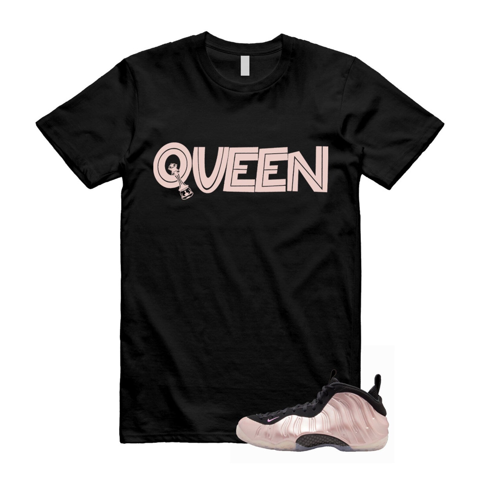 Foamposite Cherry Blossom Air One DMV Platinum Violet Pink Rise White Black T Shirt Match QUEEN ,HJ4187-001 T-Shirt, Sneaker Match Tee