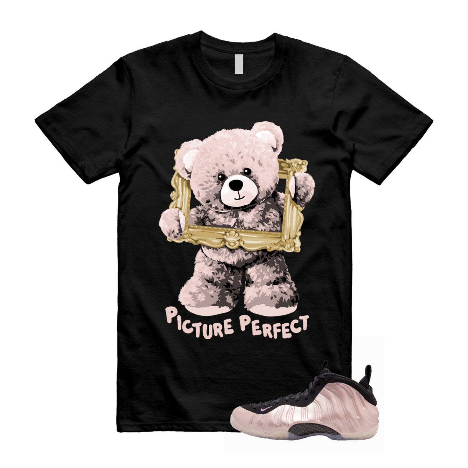 Foamposite Cherry Blossom Air One DMV Platinum Violet Pink Rise White Black T Shirt Match PIC ,HJ4187-001 T-Shirt, Sneaker Match Tee
