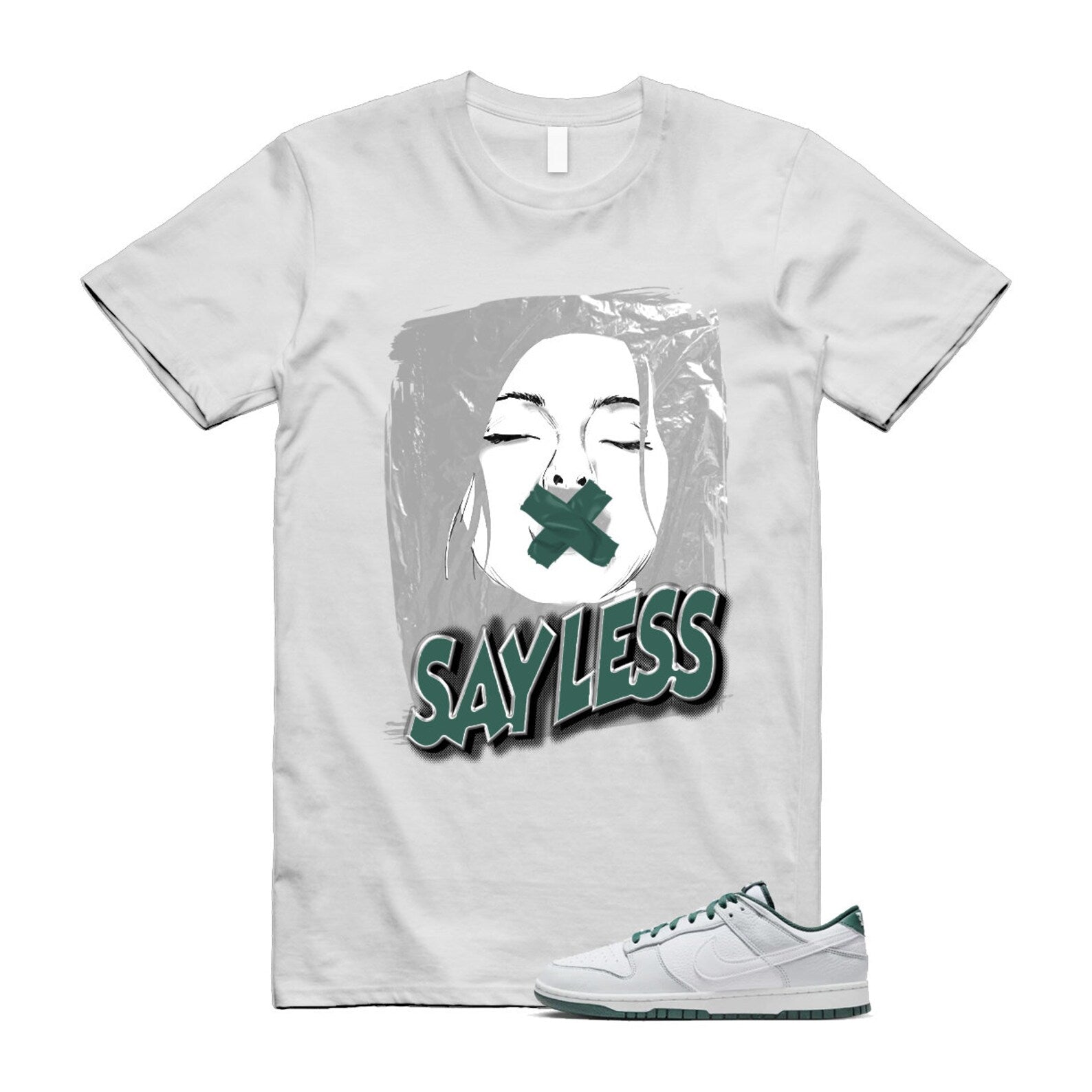 Dunk Photon Dust Vintage Green Low Retro SE White T Shirt Match SL ,HF2874-001 T-Shirt, Sneaker Match Tee