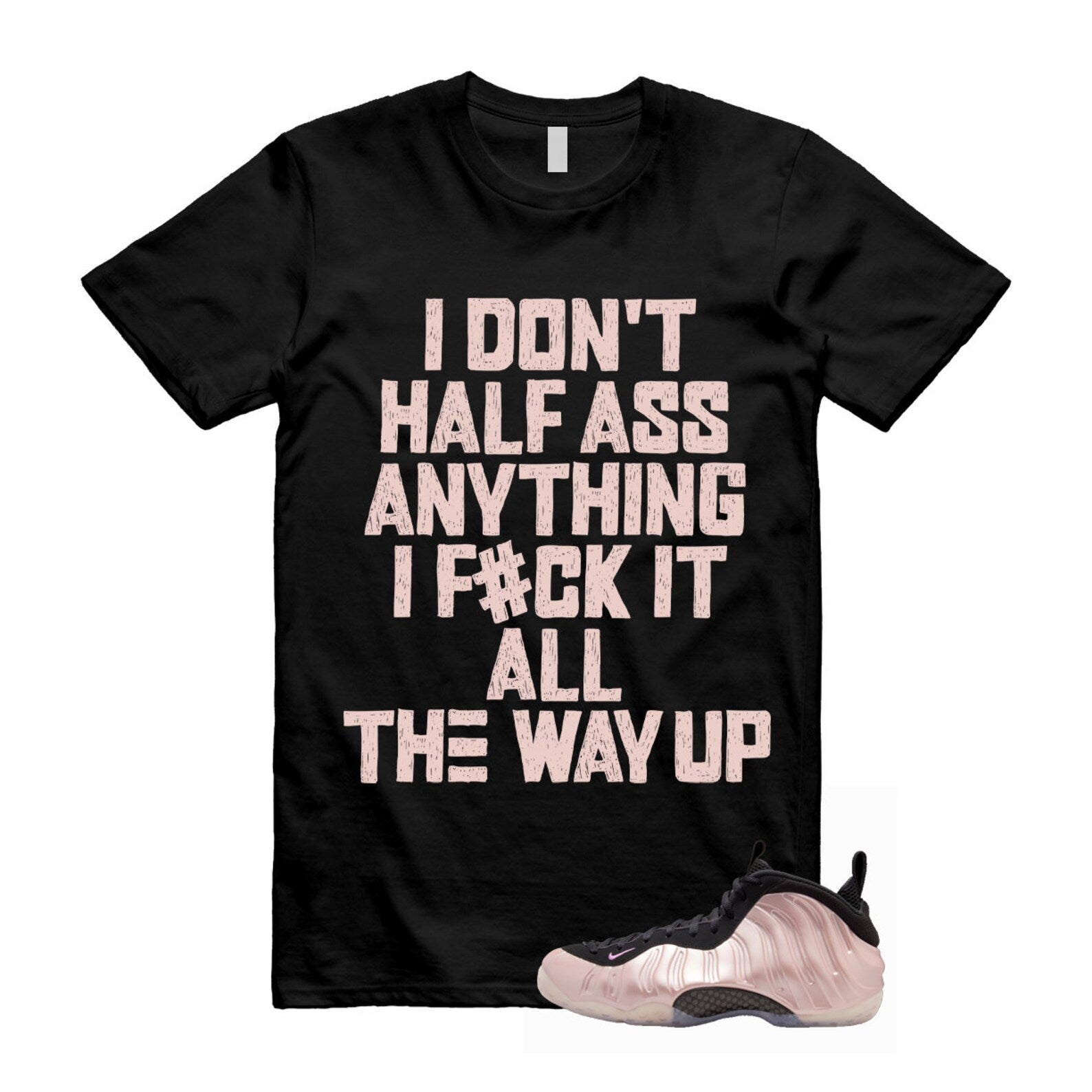 Foamposite Cherry Blossom Air One DMV Platinum Violet Pink Rise White Black T Shirt Match HALF ,HJ4187-001 T-Shirt, Sneaker Match Tee