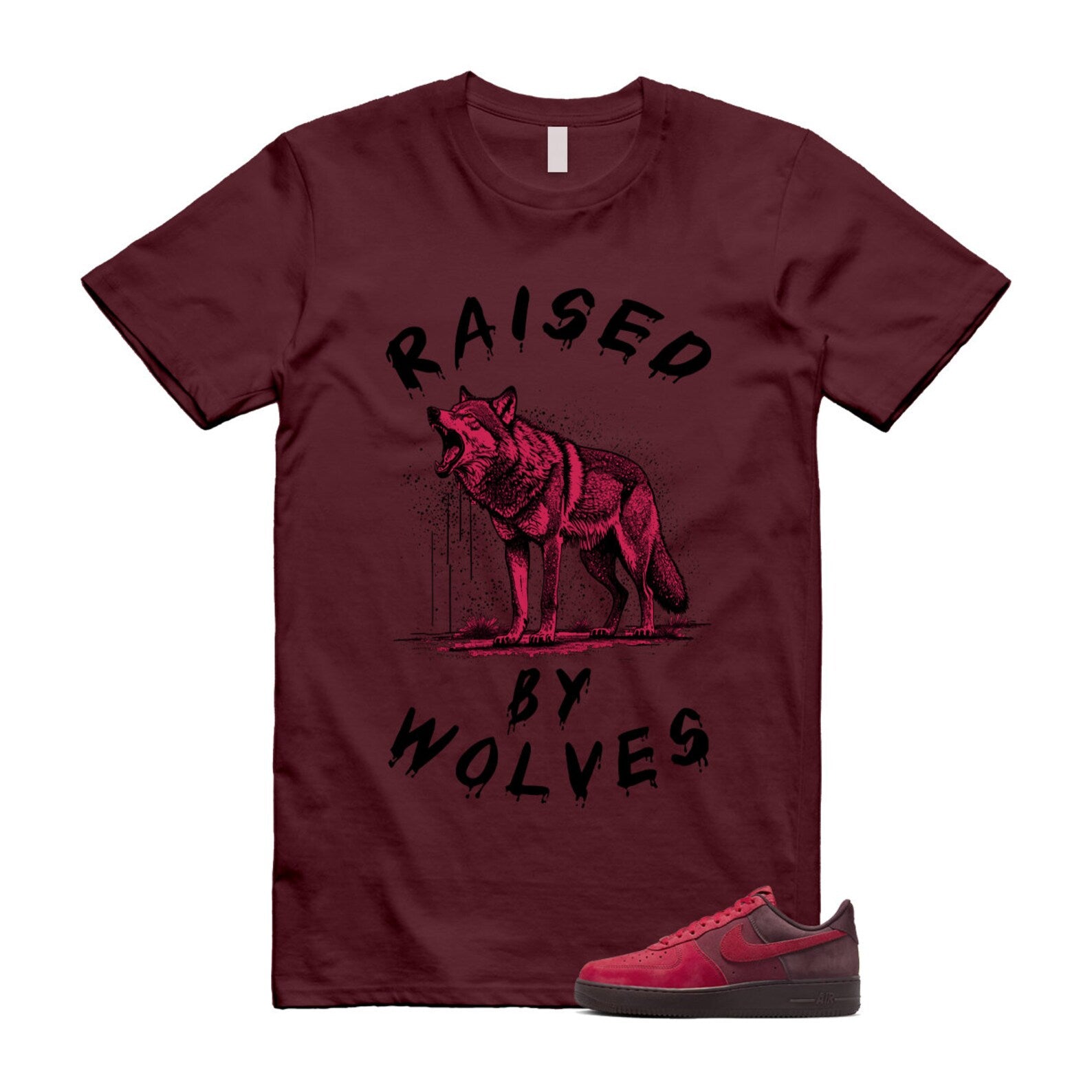 Air Force 1 Layers of Love University Red Burgundy Crush Gym Team Red Pacific Moss Low T Shirt Match RBW ,FZ4033-657 T-Shirt, Sneaker Match Tee