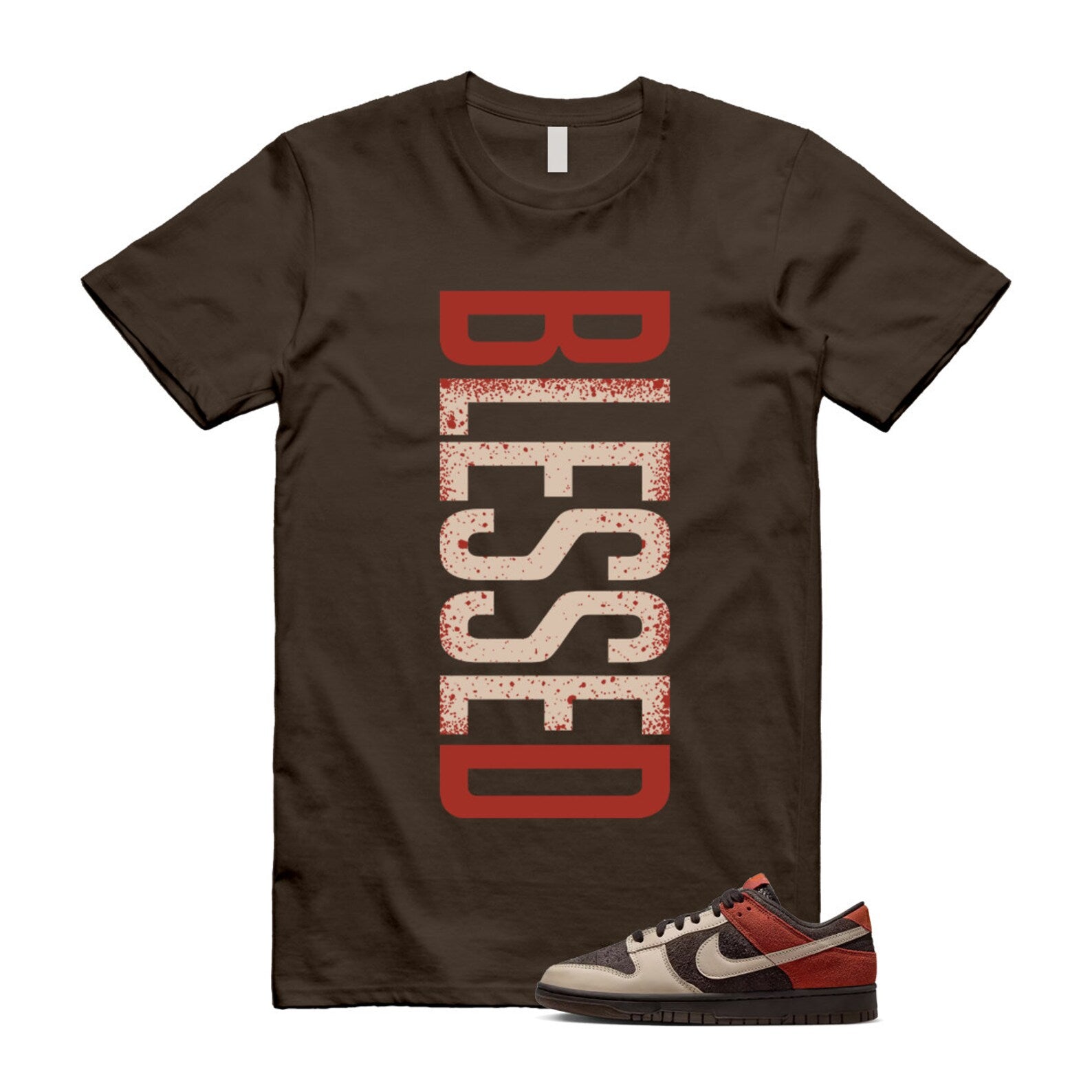 Dunk Red Panda Velvet Brown Sanddrift Rugged Orange Low T Shirt Match VERTBLS ,FV0395-200 T-Shirt, Sneaker Match Tee