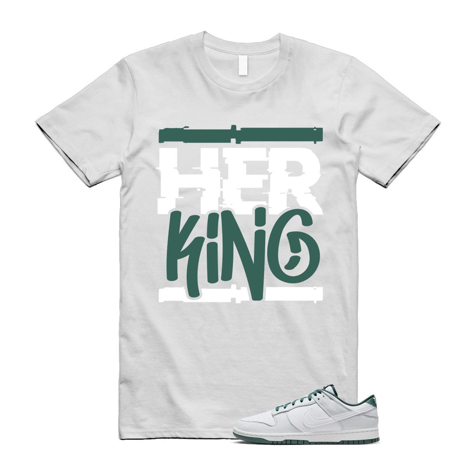 Dunk Photon Dust Vintage Green Low Retro SE White T Shirt Match HK ,HF2874-001 T-Shirt, Sneaker Match Tee