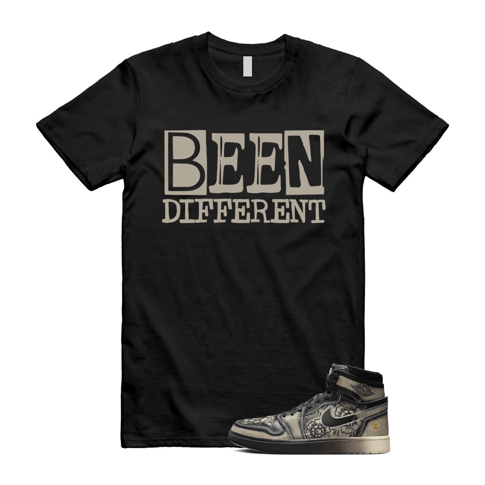 Día De Muertos 1 High Zoom Air CMFT 2 Pale Ivory Black Day Of The Dead T Shirt Match BEEN ,FQ8155-010 T-Shirt, Sneaker Match Tee