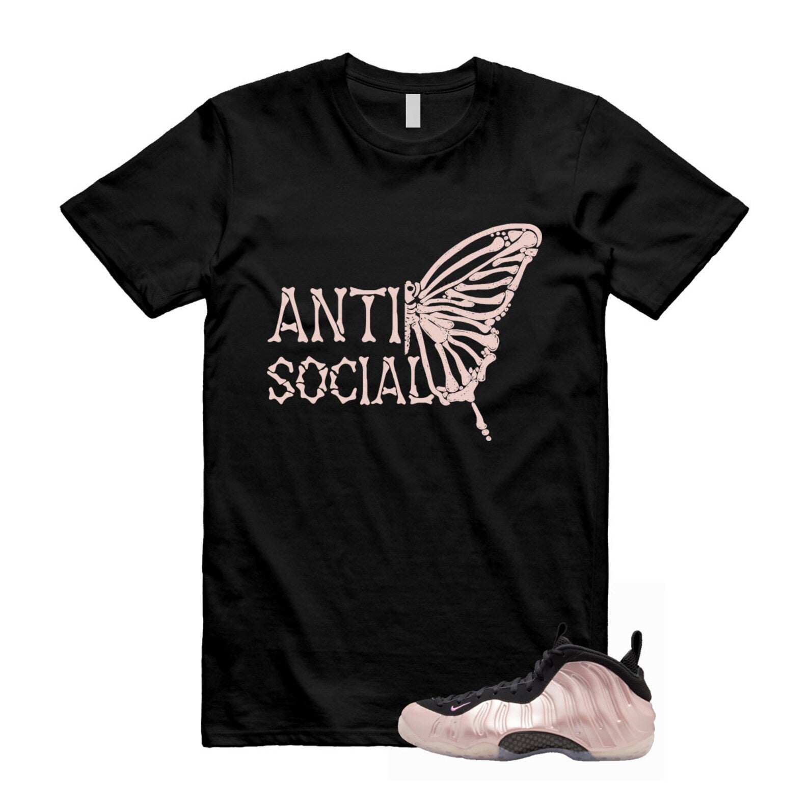 Foamposite Cherry Blossom Air One DMV Platinum Violet Pink Rise White Black T Shirt Match ASB ,HJ4187-001 T-Shirt, Sneaker Match Tee
