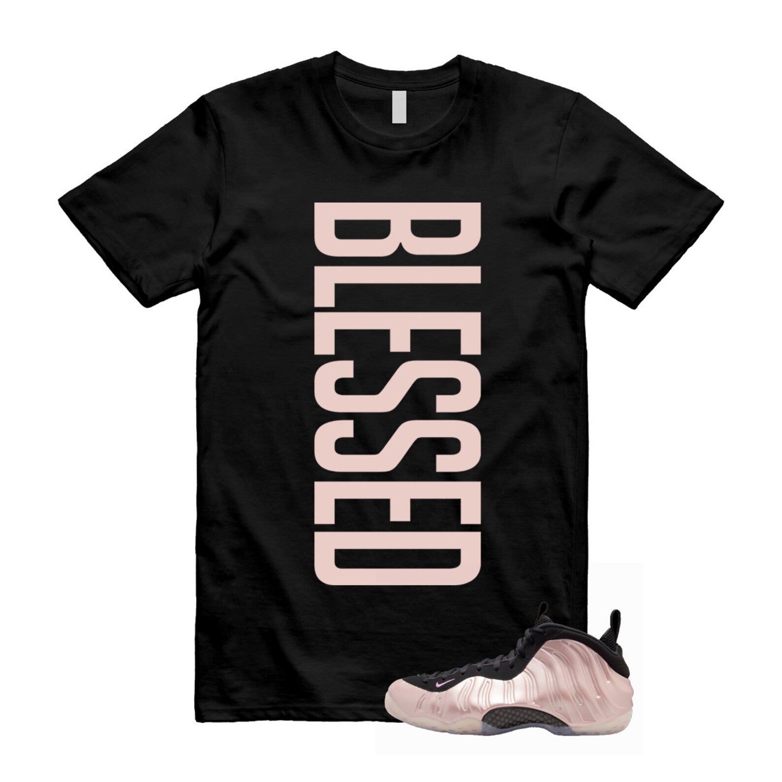 Foamposite Cherry Blossom Air One DMV Platinum Violet Pink Rise White Black T Shirt Match VERTBLS ,HJ4187-001 T-Shirt, Sneaker Match Tee