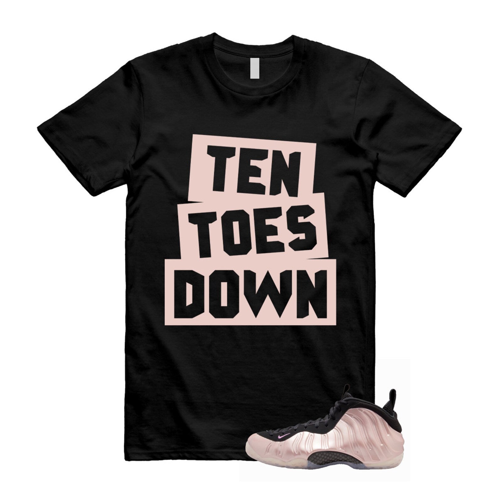 Foamposite Cherry Blossom Air One DMV Platinum Violet Pink Rise White Black T Shirt Match TTD ,HJ4187-001 T-Shirt, Sneaker Match Tee