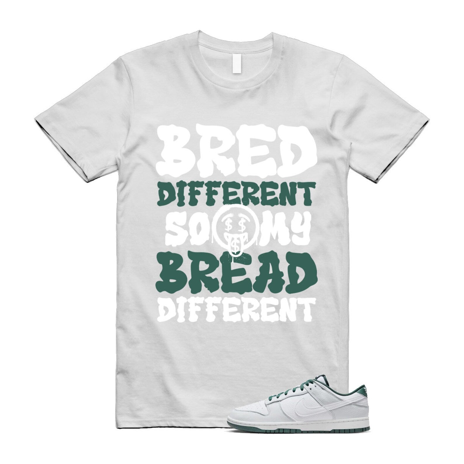 Dunk Photon Dust Vintage Green Low Retro SE White T Shirt Match BDBD ,HF2874-001 T-Shirt, Sneaker Match Tee