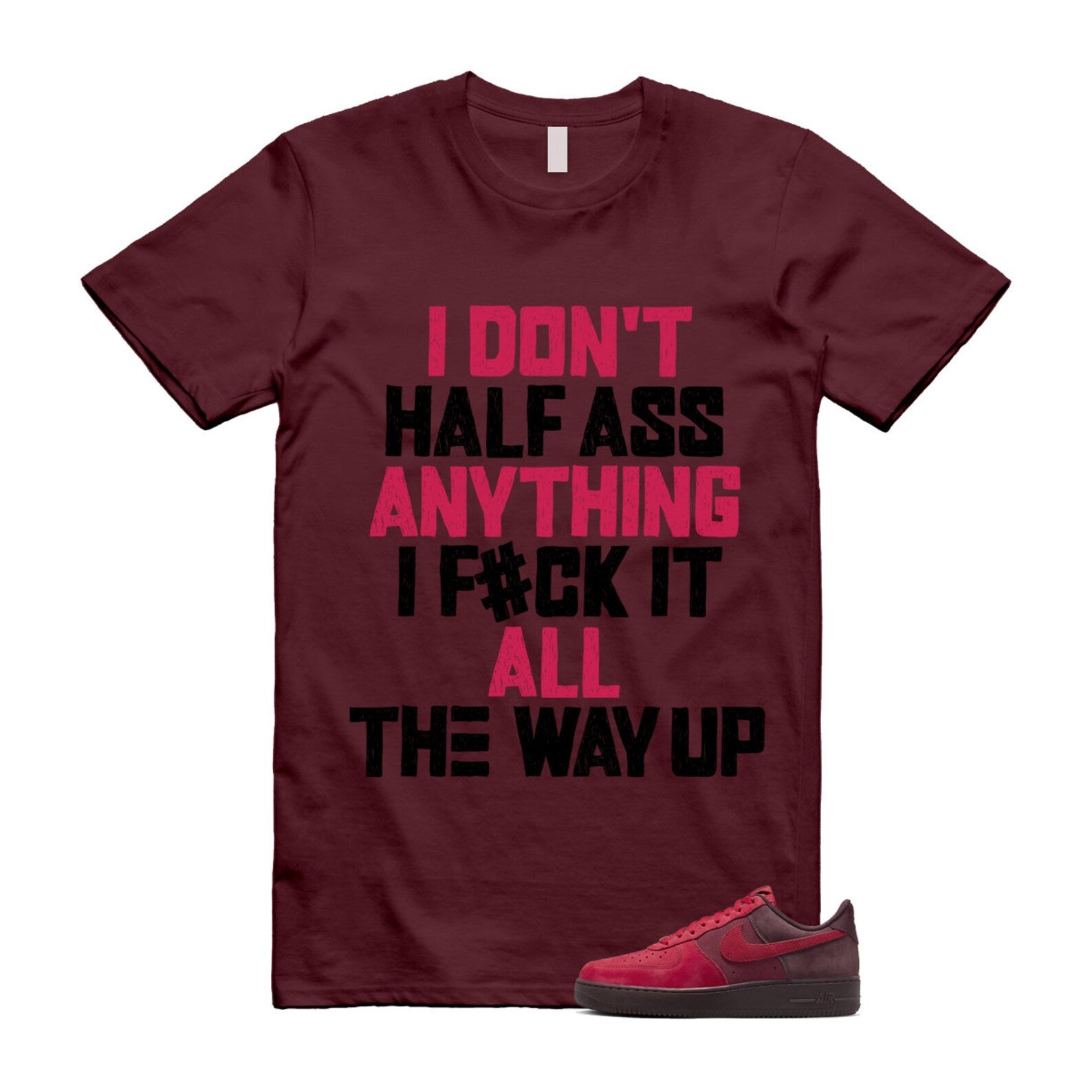 Air Force 1 Layers of Love University Red Burgundy Crush Gym Team Red Pacific Moss Low T Shirt Match HALF ,FZ4033-657 T-Shirt, Sneaker Match Tee
