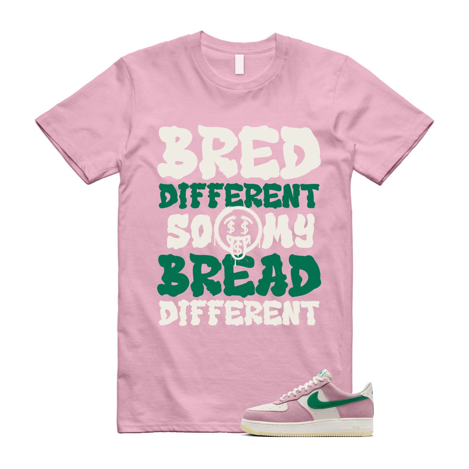 Air Force Pink Malachite 1 Low '07 LV8 Medium Soft Sail Alabaster T Shirt Match BDBD ,FV9346-100 T-Shirt, Sneaker Match Tee