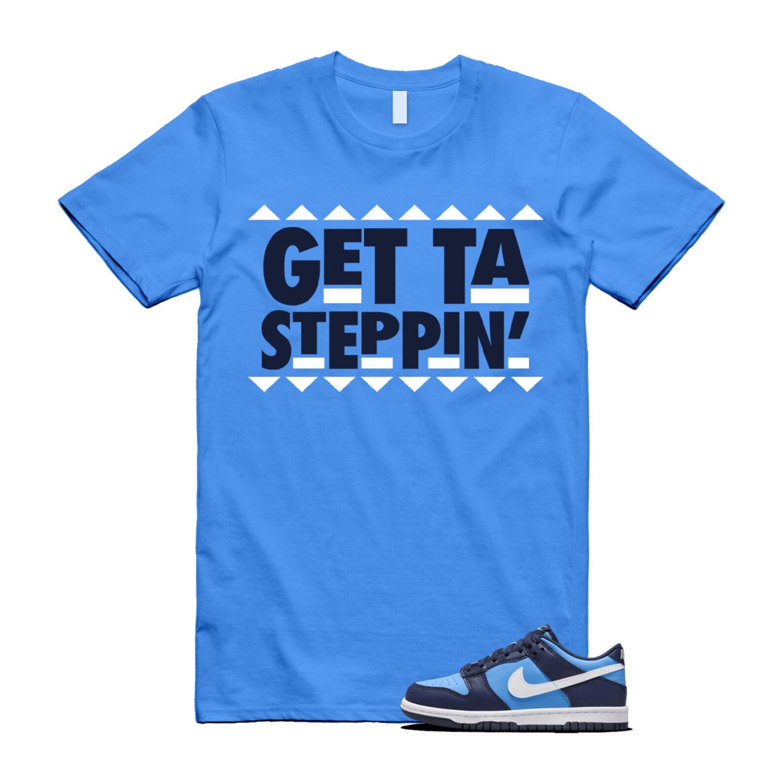 Dunk University Blue Midnight Navy White Big Kids Low T Shirt Match GET ,HF0031-400 T-Shirt, Sneaker Match Tee