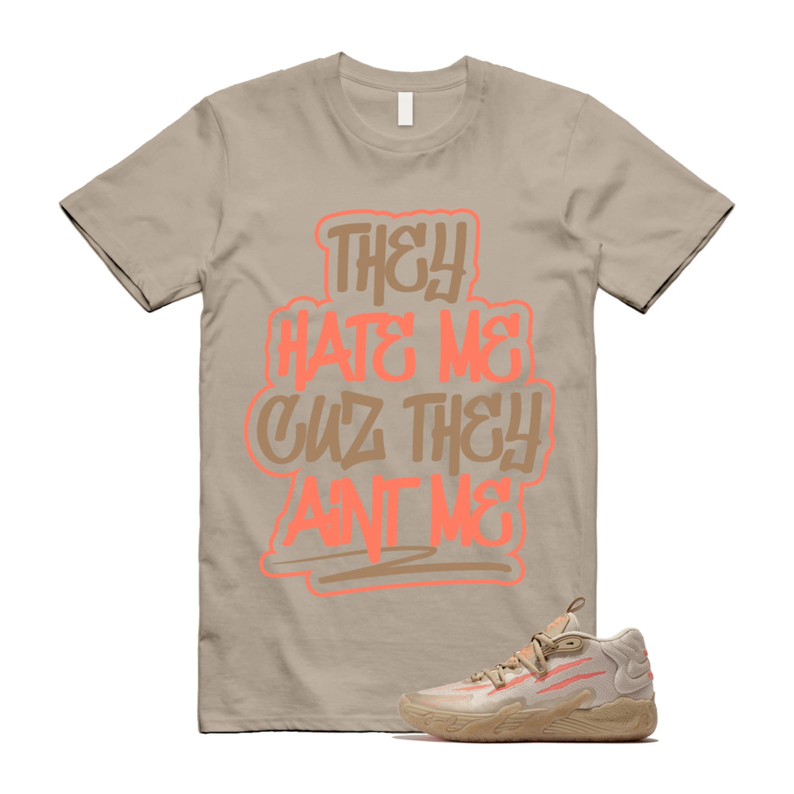 Chinese New Year LaMelo Ball MB.03 Gold Fluro Peach Pes T Shirt Match AINT ME ,309716-01 T-Shirt, Sneaker Match Tee