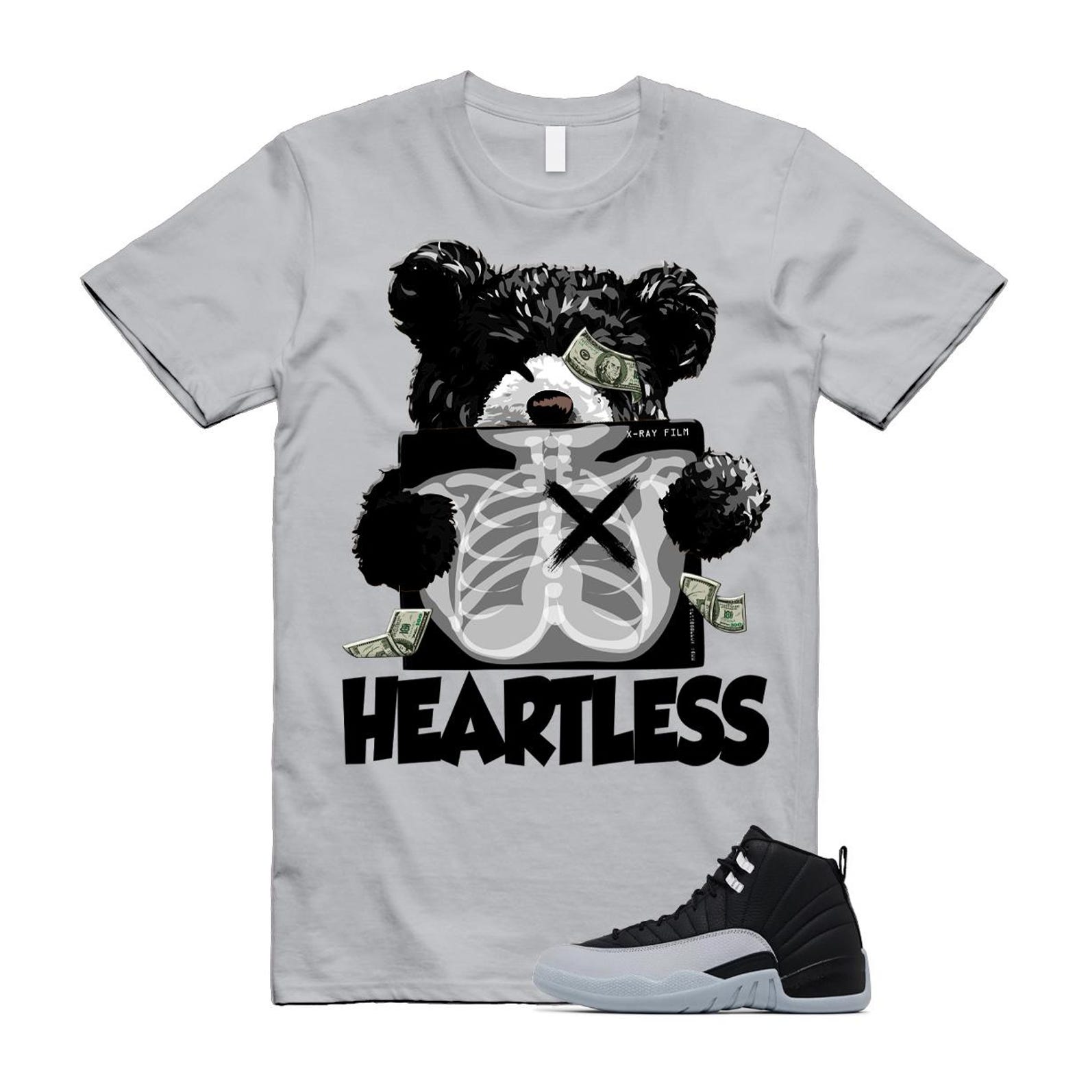 12 Barons Black Wolf Grey White Retro T Shirt Match HEART ,CT8013-010 T-Shirt, Sneaker Match Tee
