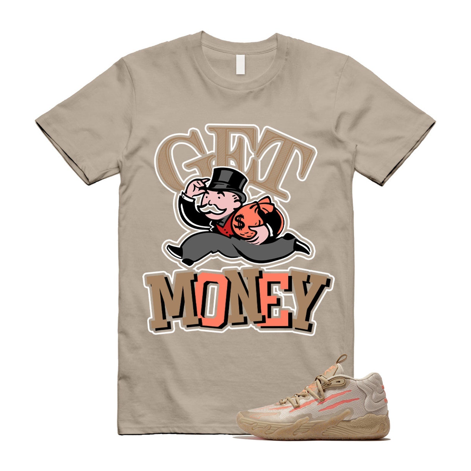 Chinese New Year LaMelo Ball MB.03 Gold Fluro Peach Pes T Shirt Match GM ,309716-01 T-Shirt, Sneaker Match Tee