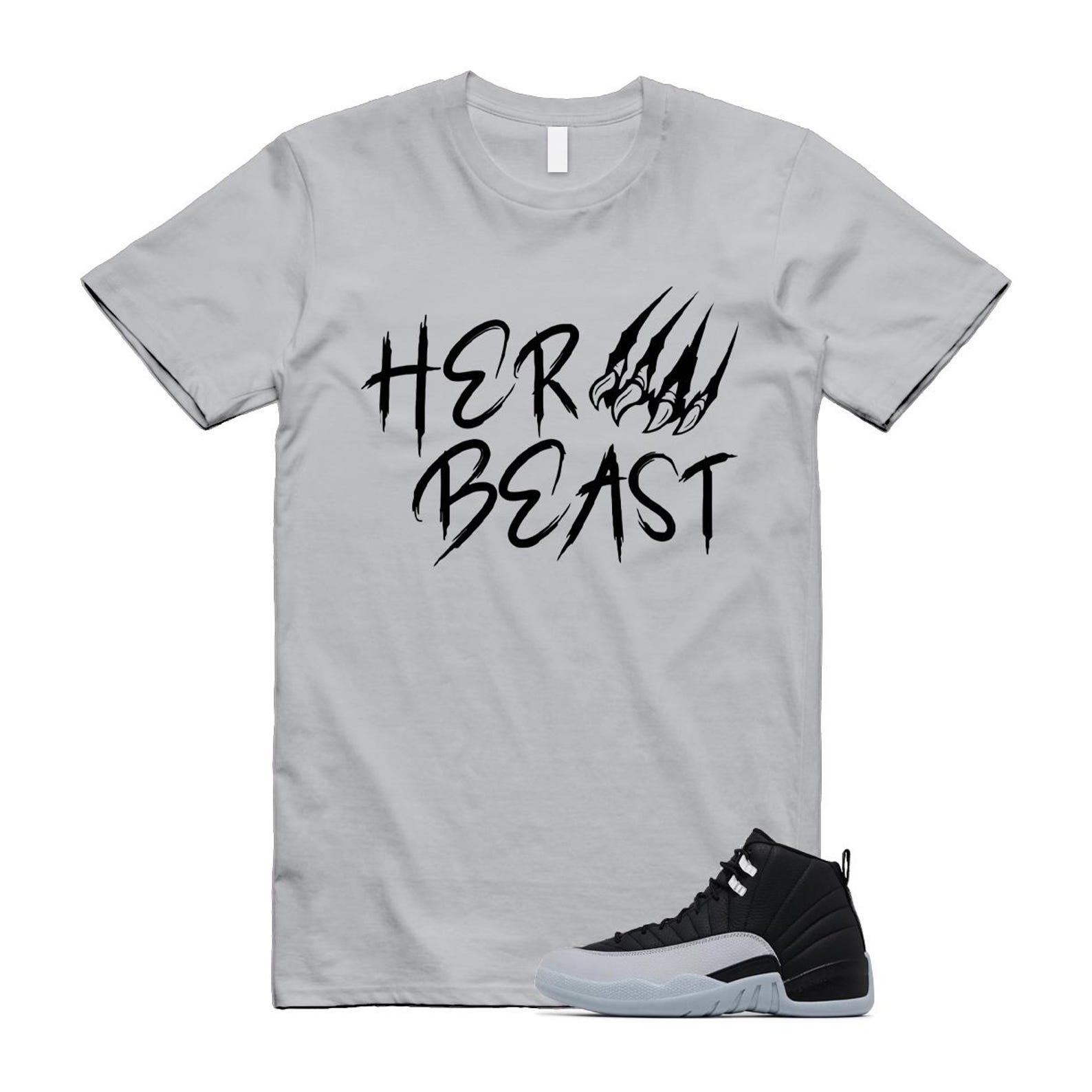 12 Barons Black Wolf Grey White Retro T Shirt Match BEAST ,CT8013-010 T-Shirt, Sneaker Match Tee