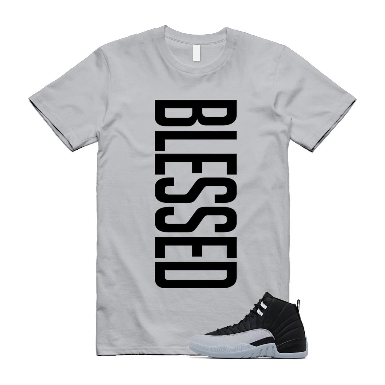 12 Barons Black Wolf Grey White Retro T Shirt Match VERTBLS ,CT8013-010 T-Shirt, Sneaker Match Tee