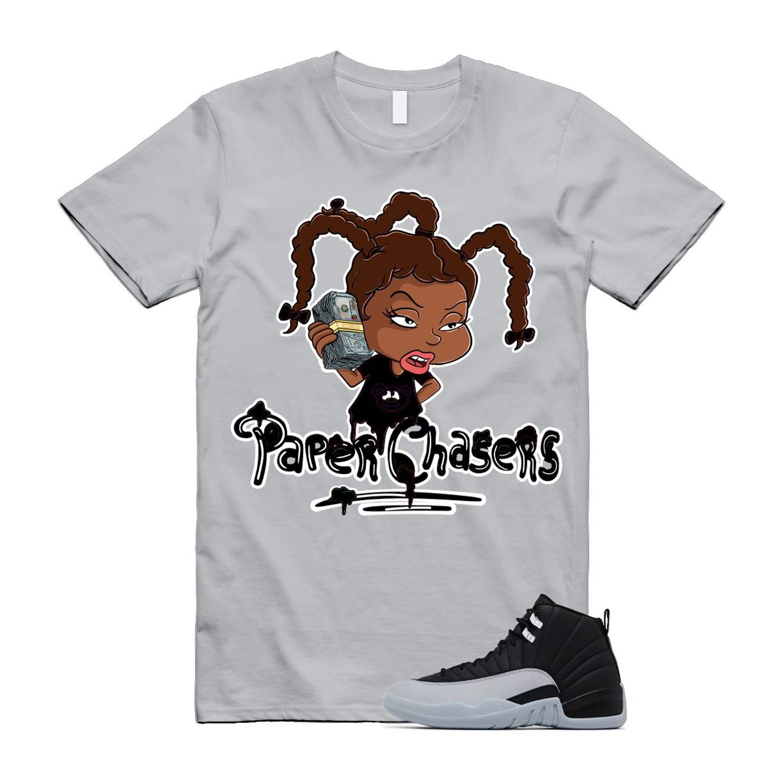 12 Barons Black Wolf Grey White Retro T Shirt Match PC ,CT8013-010 T-Shirt, Sneaker Match Tee