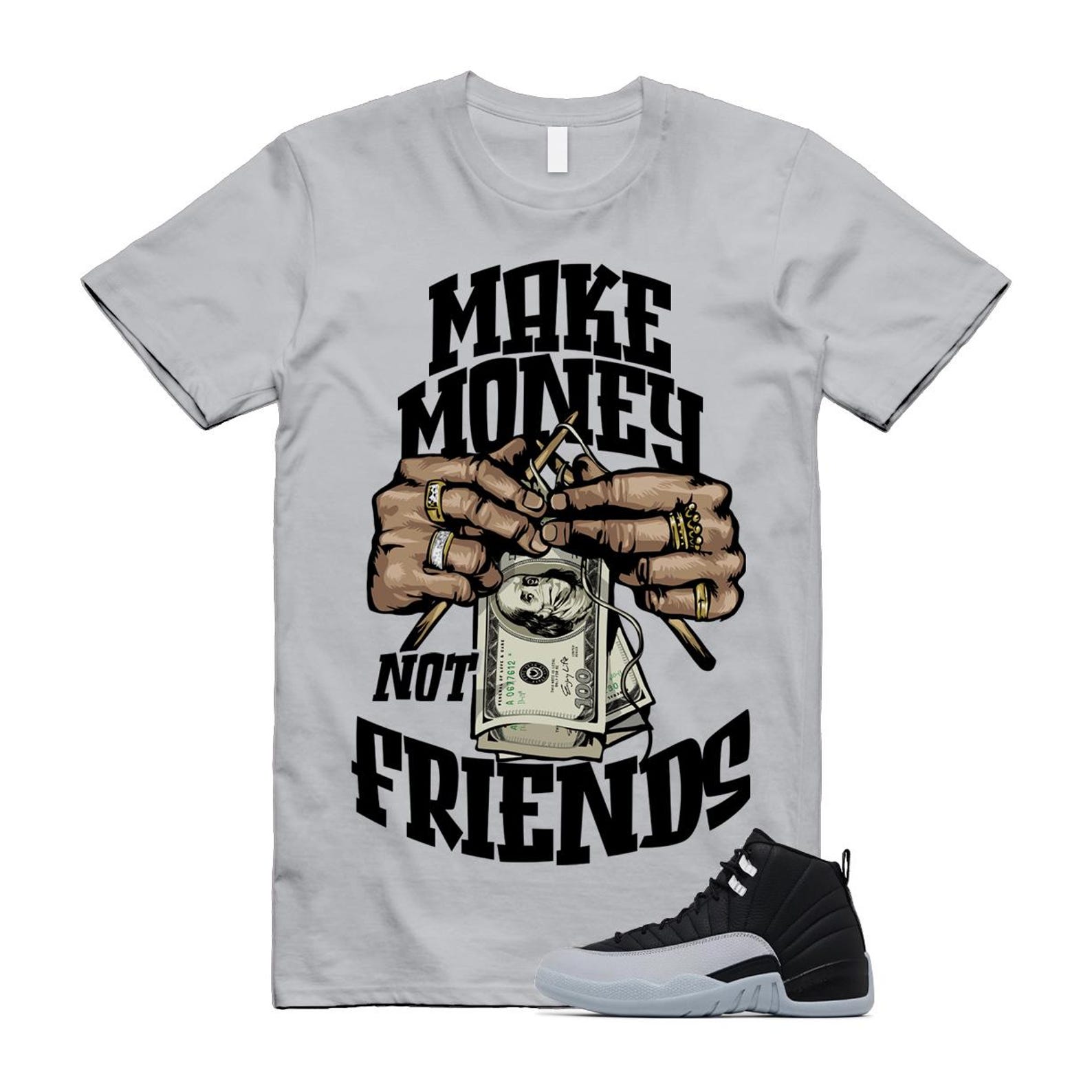 12 Barons Black Wolf Grey White Retro T Shirt Match MM ,CT8013-010 T-Shirt, Sneaker Match Tee