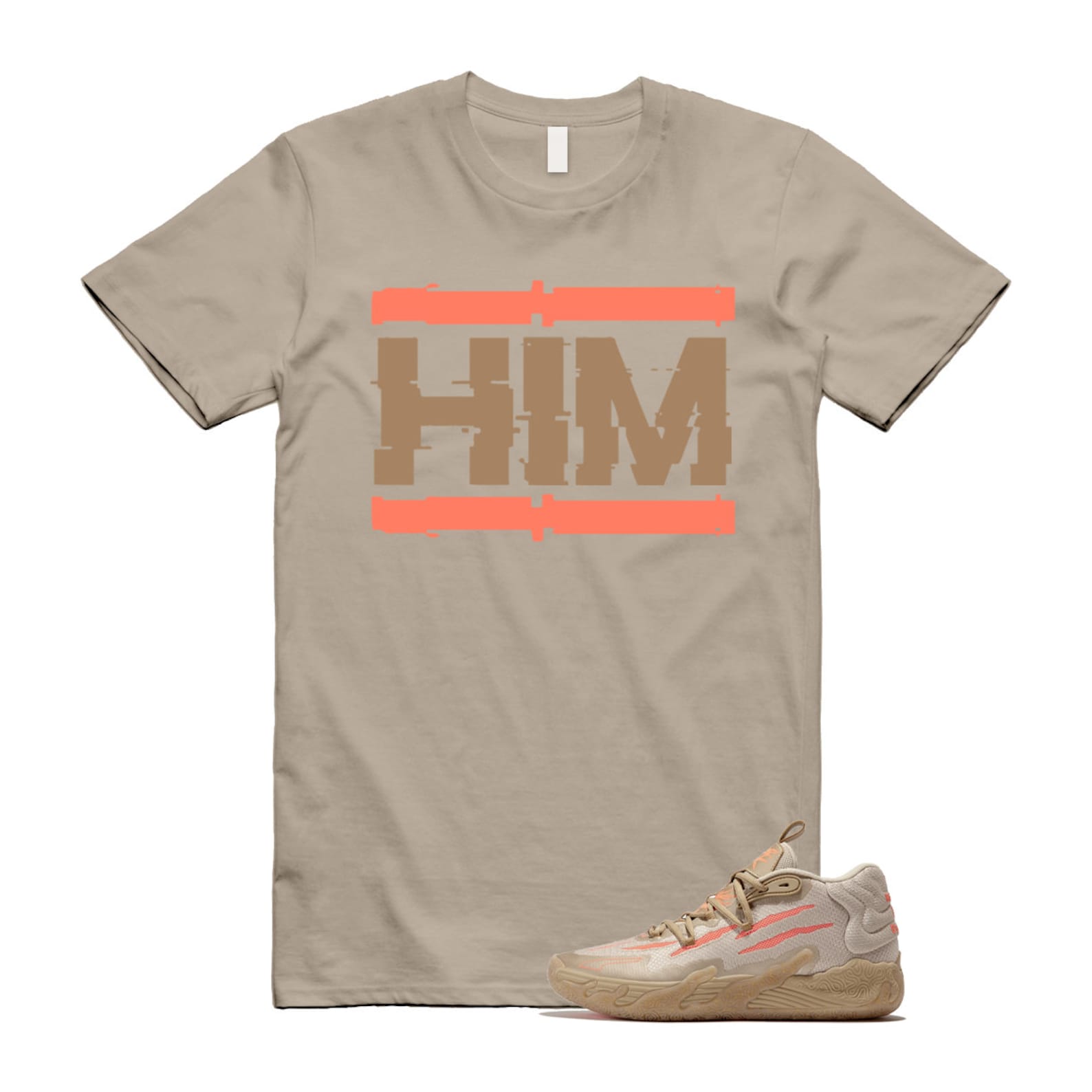 Chinese New Year LaMelo Ball MB.03 Gold Fluro Peach Pes T Shirt Match HIM ,309716-01 T-Shirt, Sneaker Match Tee