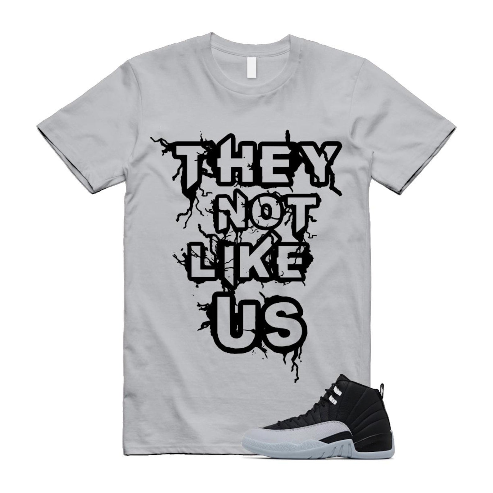 12 Barons Black Wolf Grey White Retro T Shirt Match US ,CT8013-010 T-Shirt, Sneaker Match Tee
