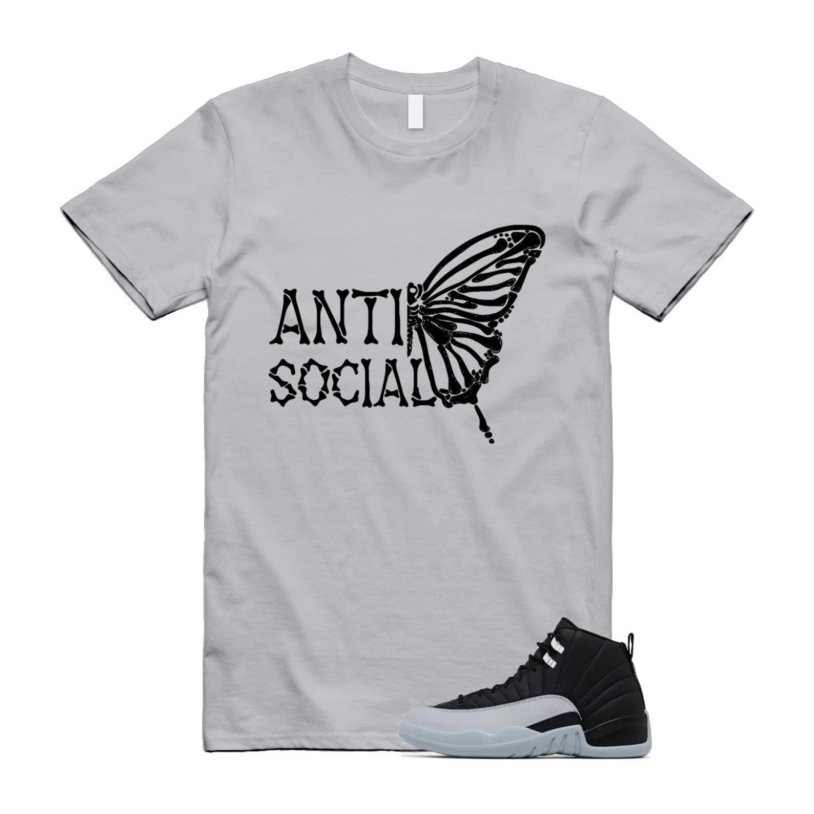 12 Barons Black Wolf Grey White Retro T Shirt Match ASB ,CT8013-010 T-Shirt, Sneaker Match Tee