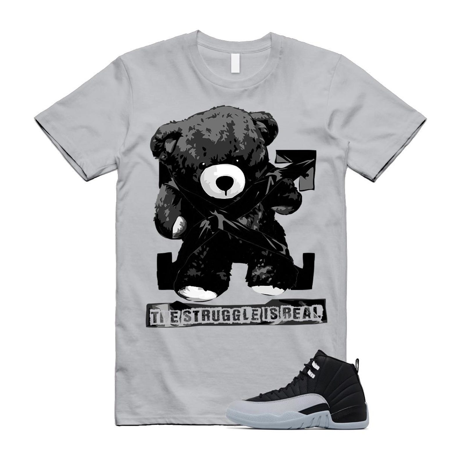 12 Barons Black Wolf Grey White Retro T Shirt Match STRUG ,CT8013-010 T-Shirt, Sneaker Match Tee