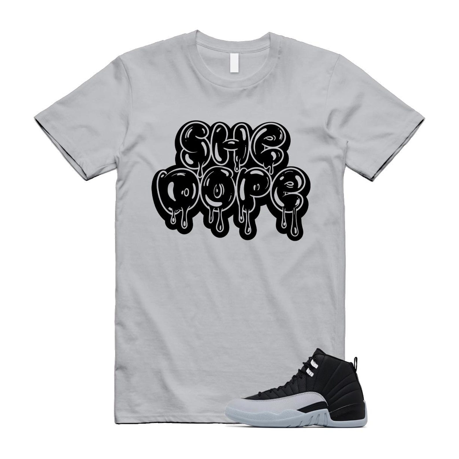 12 Barons Black Wolf Grey White Retro T Shirt Match SHE ,CT8013-010 T-Shirt, Sneaker Match Tee