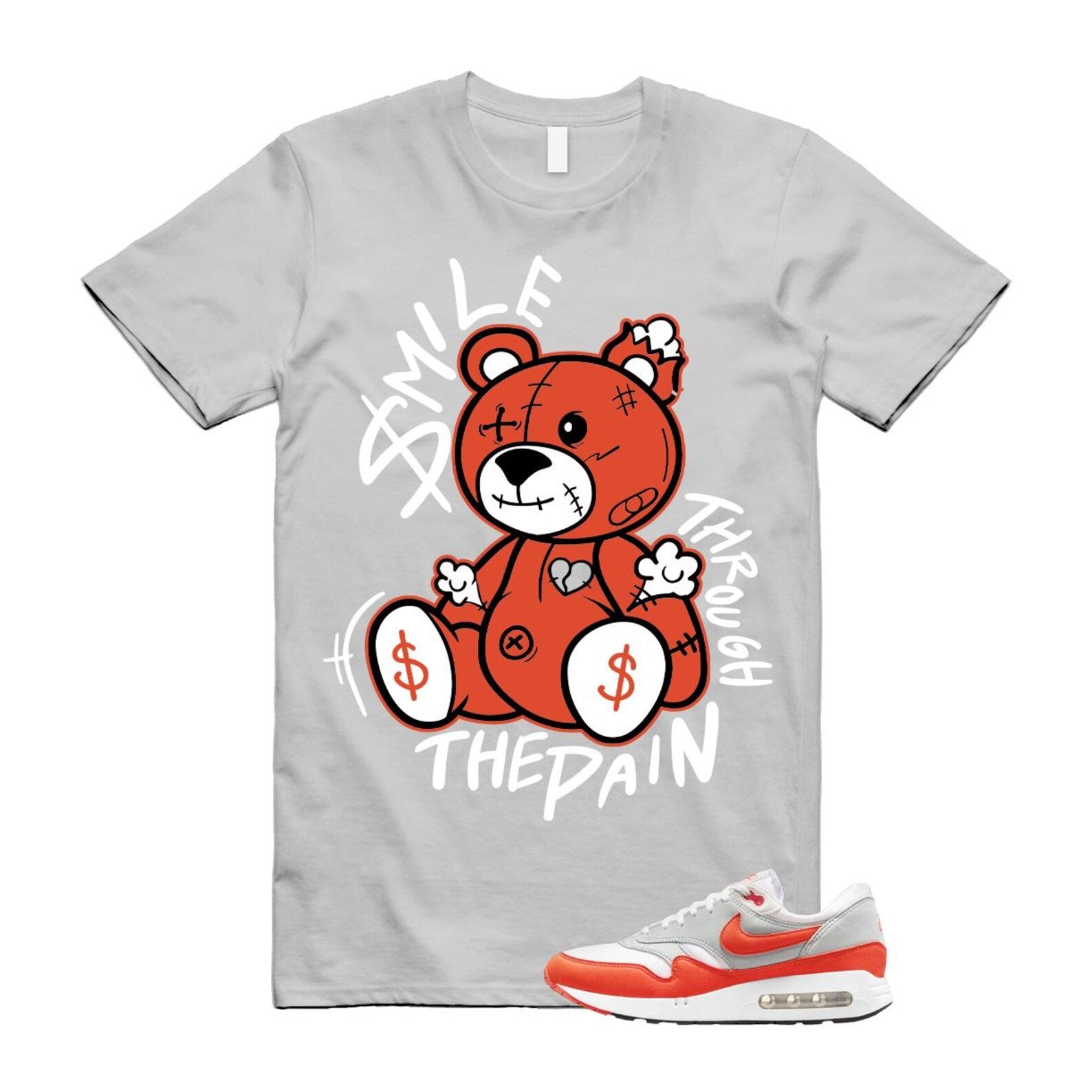 Air Max 1 Cosmic Clay Summit White Light Pumice '86 OG T Shirt Match Smile Through The Pain ,DQ3989-103 T-Shirt, Sneaker Match Tee
