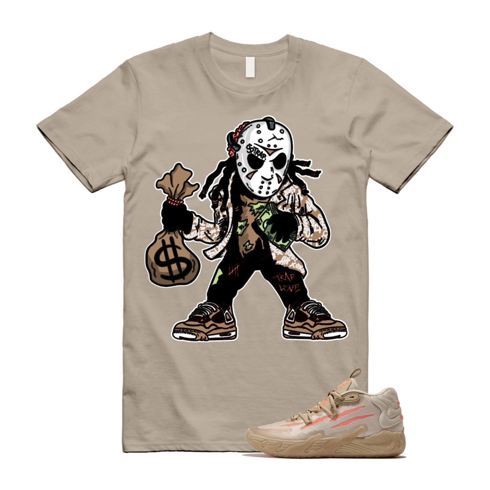 Chinese New Year LaMelo Ball MB.03 Gold Fluro Peach Pes T Shirt Match JASON ,309716-01 T-Shirt, Sneaker Match Tee