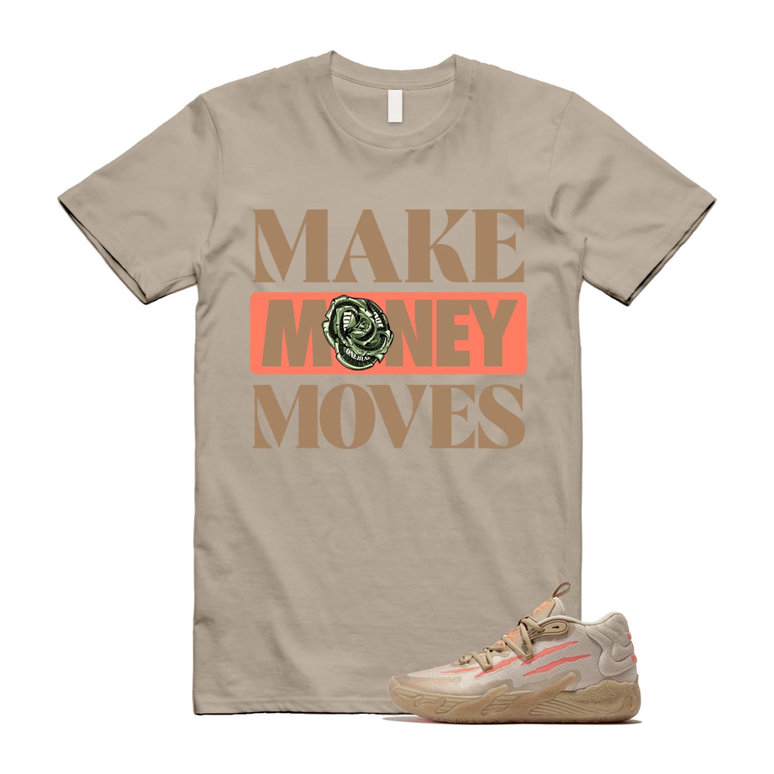 Chinese New Year LaMelo Ball MB.03 Gold Fluro Peach Pes T Shirt Match MOVES ,309716-01 T-Shirt, Sneaker Match Tee