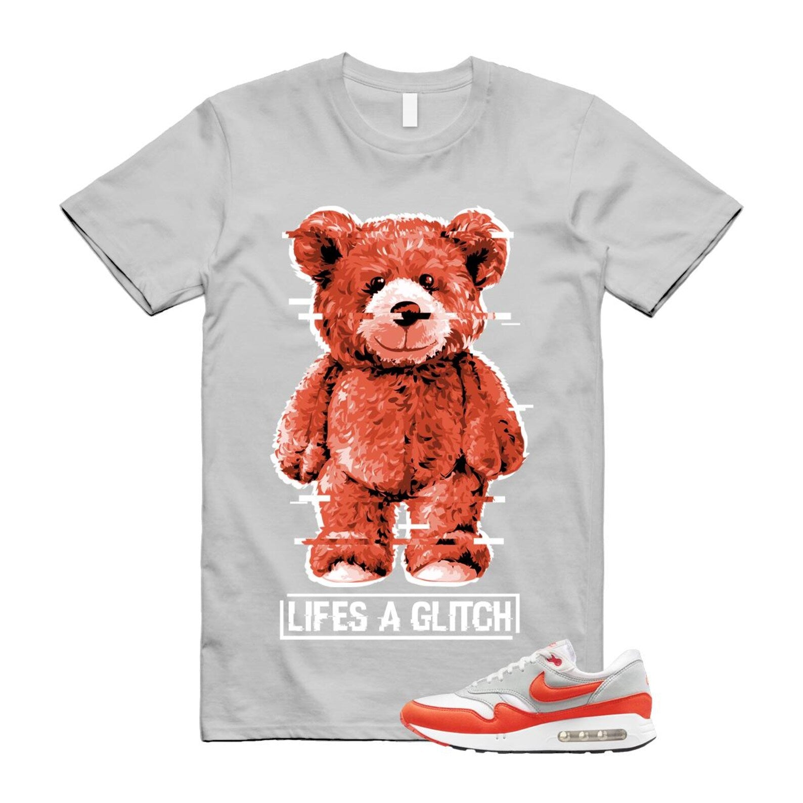 Air Max 1 Cosmic Clay Summit White Light Pumice '86 OG T Shirt Match GLITCH ,DQ3989-103 T-Shirt, Sneaker Match Tee