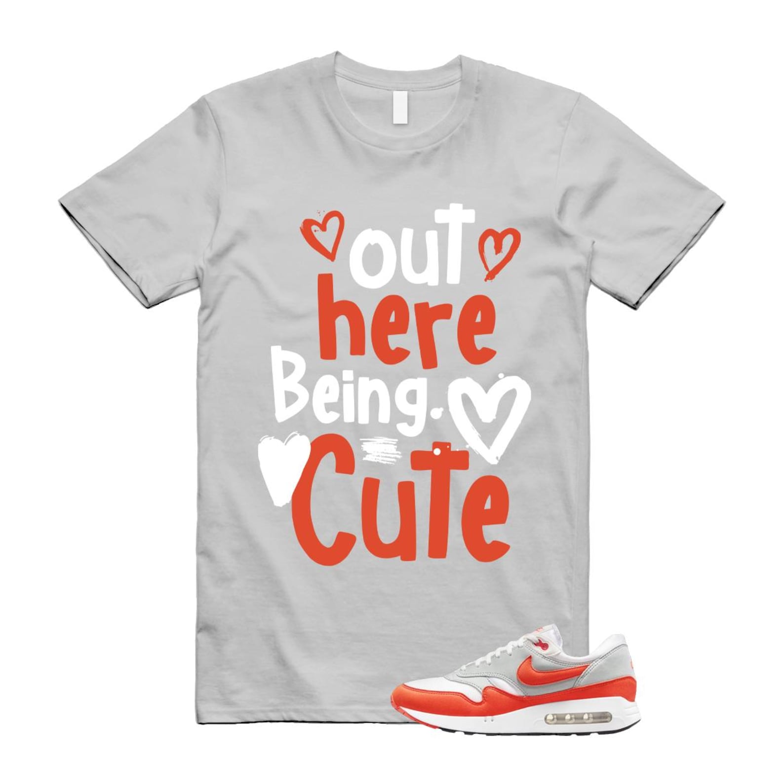 Air Max 1 Cosmic Clay Summit White Light Pumice '86 OG T Shirt Match Out Here Being Cute ,DQ3989-103 T-Shirt, Sneaker Match Tee