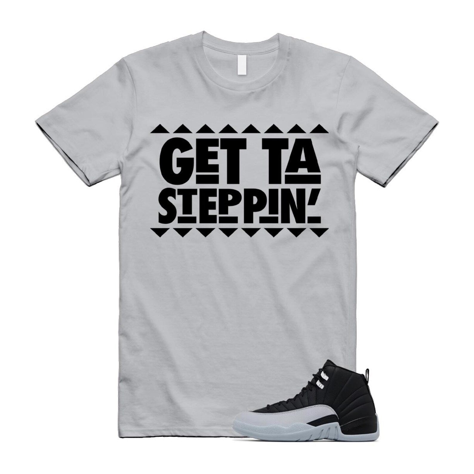 12 Barons Black Wolf Grey White Retro T Shirt Match GET ,CT8013-010 T-Shirt, Sneaker Match Tee