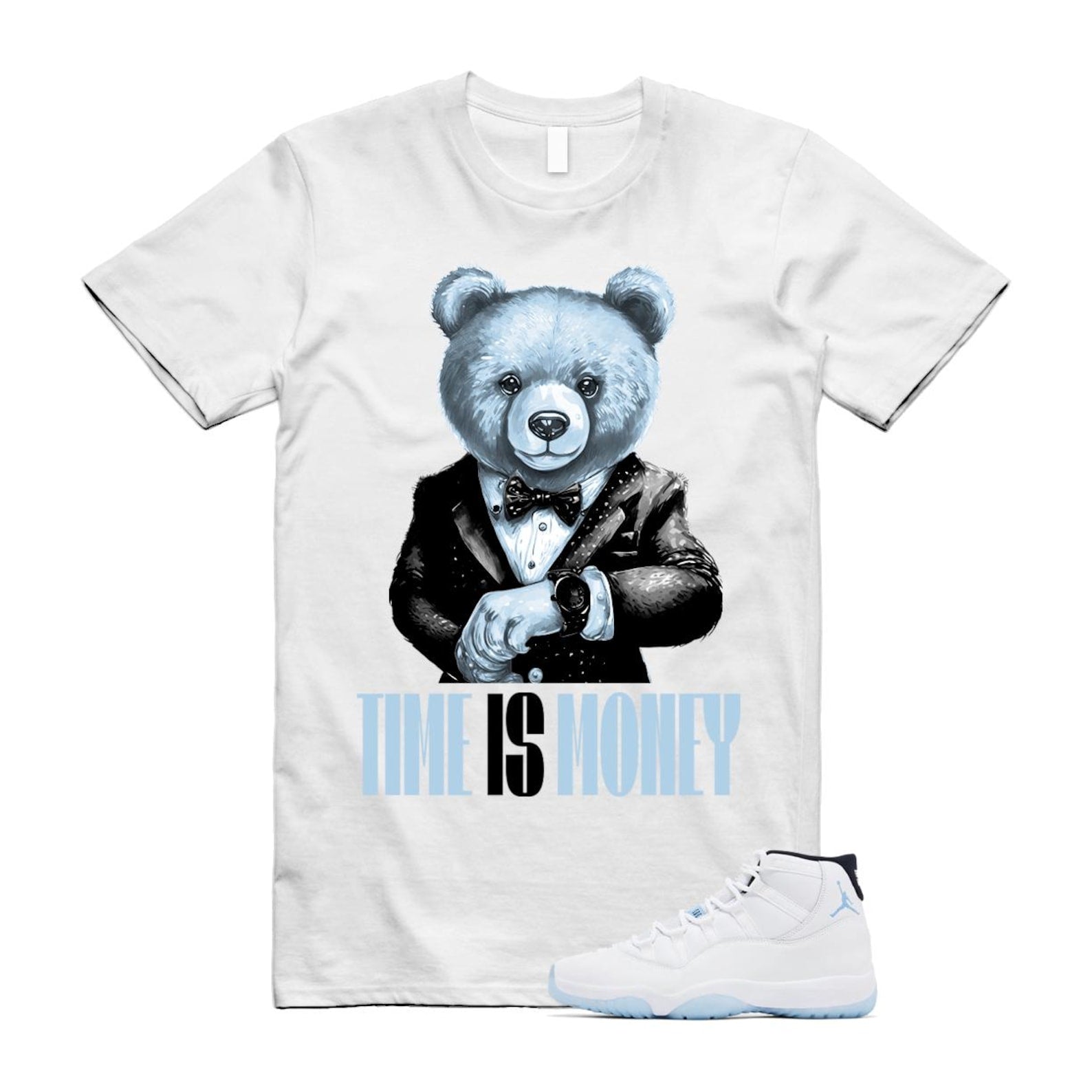 11 Legend Blue White Black 2024 T Shirt Match TIM ,CT8012-104 T-Shirt, Sneaker Match Tee