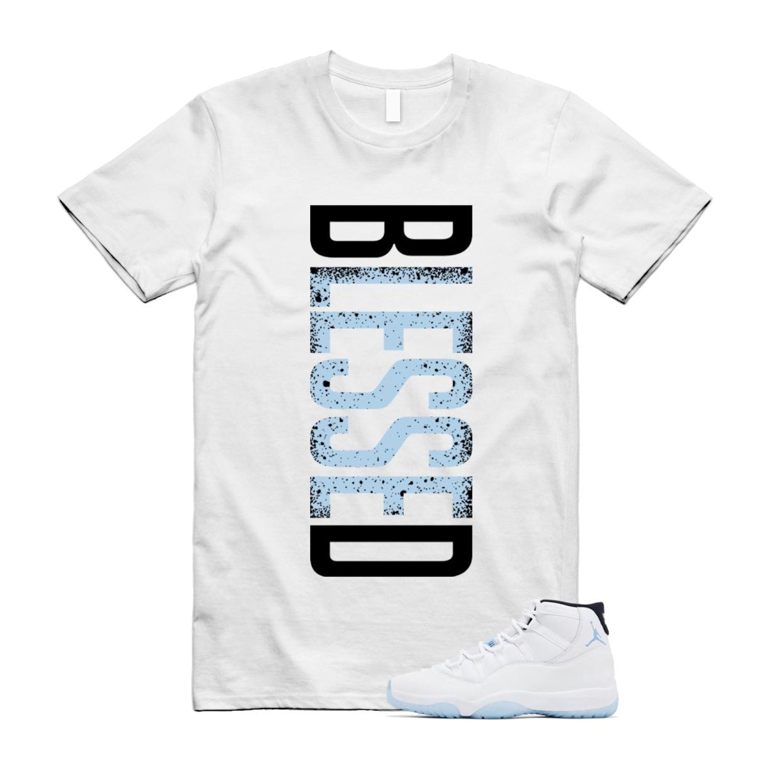 11 Legend Blue White Black 2024 T Shirt Match VERTBLS ,CT8012-104 T-Shirt, Sneaker Match Tee