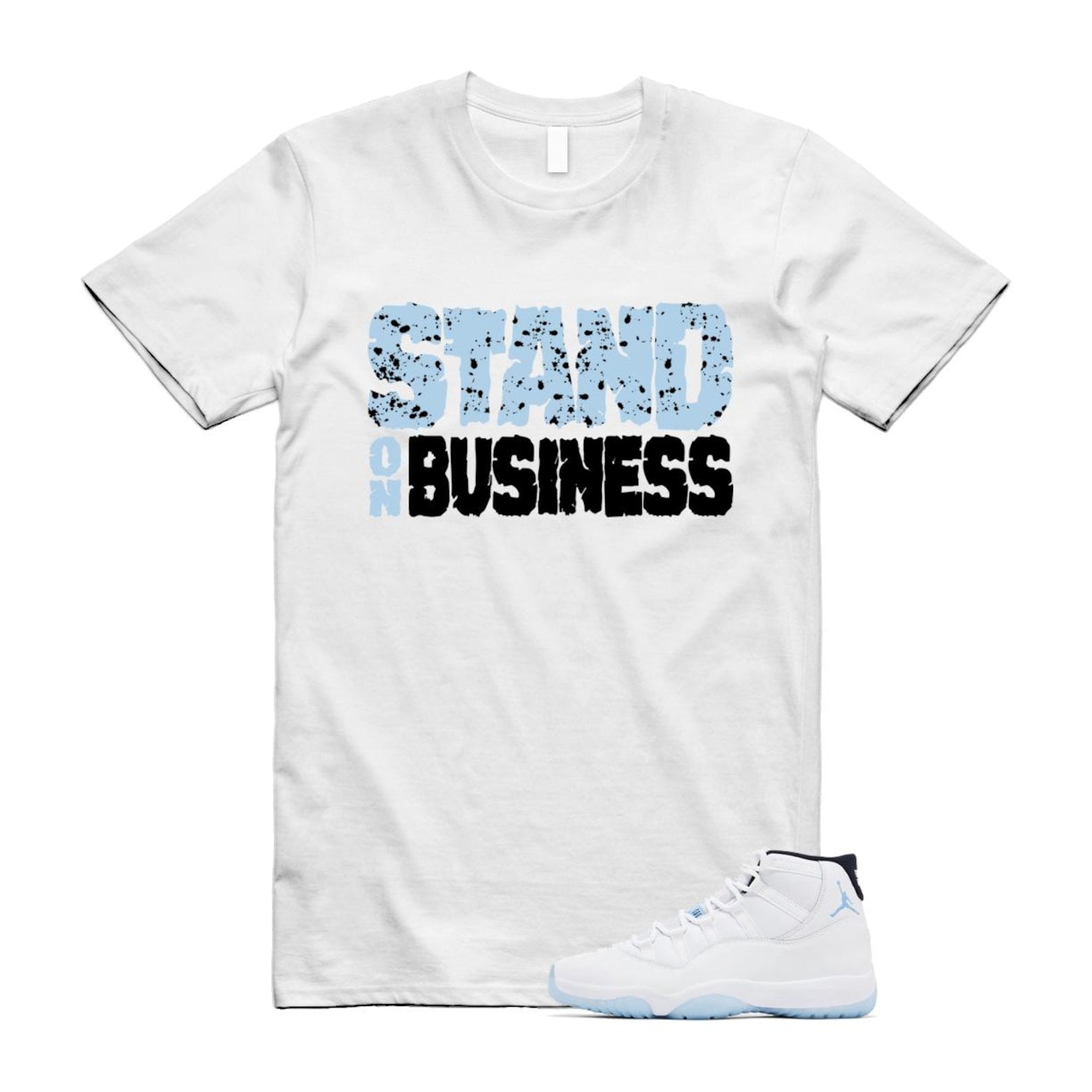 11 Legend Blue White Black 2024 T Shirt Match Stand On Business ,CT8012-104 T-Shirt, Sneaker Match Tee