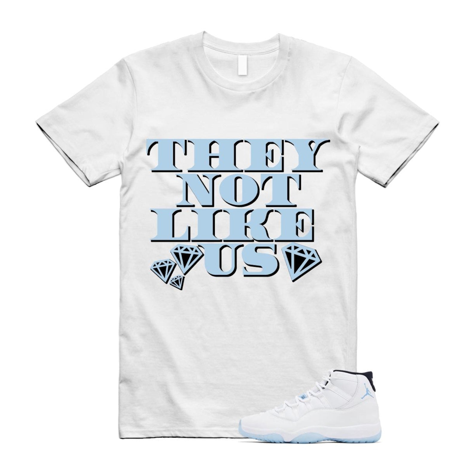 11 Legend Blue White Black 2024 T Shirt Match US2 ,CT8012-104 T-Shirt, Sneaker Match Tee