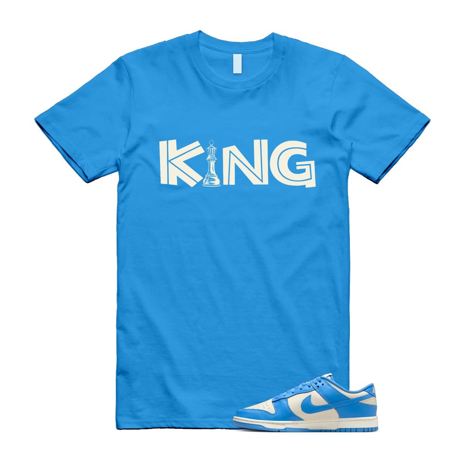 Dunk UNC 2024 University Blue Coconut Milk Low Retro T Shirt Match KING ,DV0833-113 T-Shirt, Sneaker Match Tee