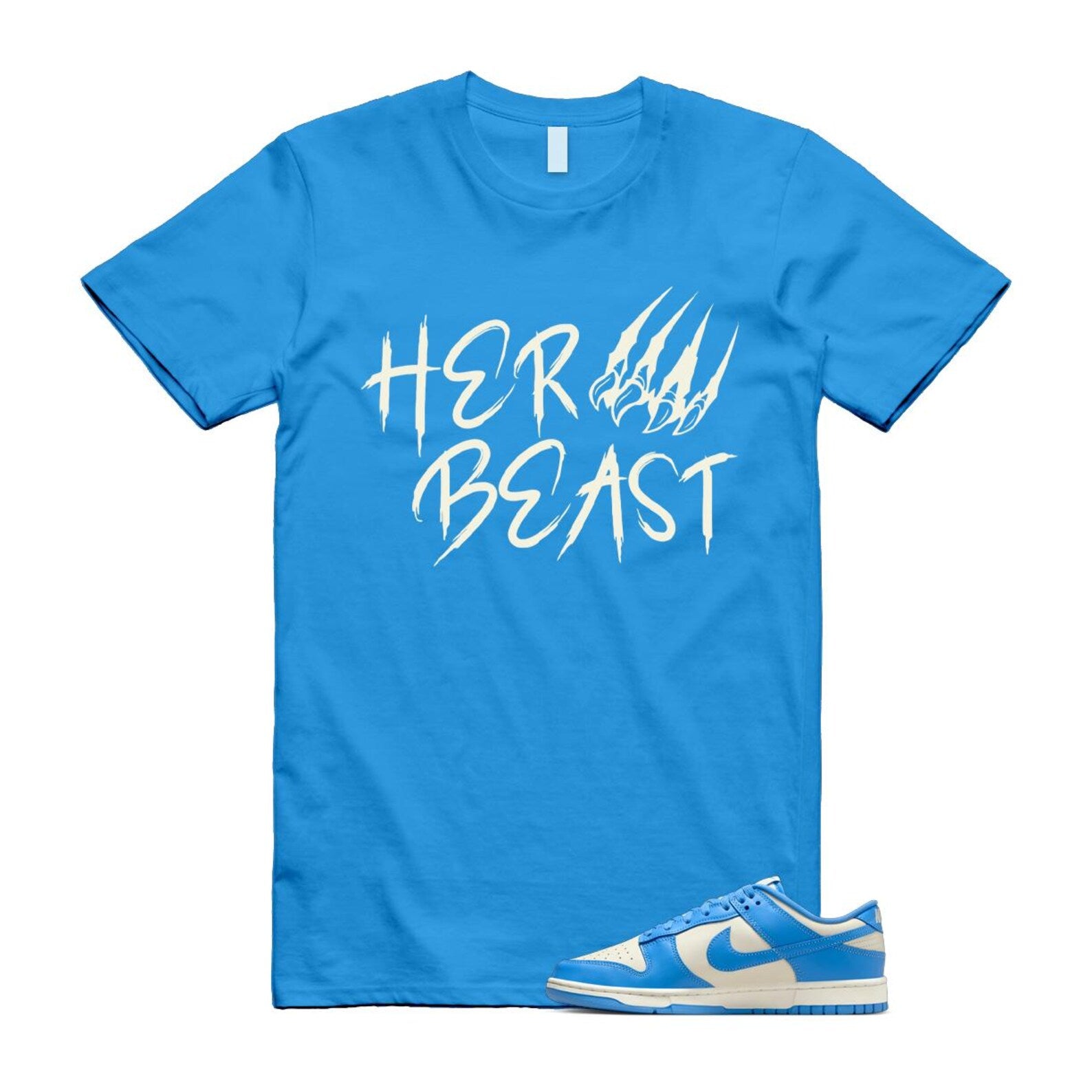 Dunk UNC 2024 University Blue Coconut Milk Low Retro T Shirt Match BEAST ,DV0833-113 T-Shirt, Sneaker Match Tee