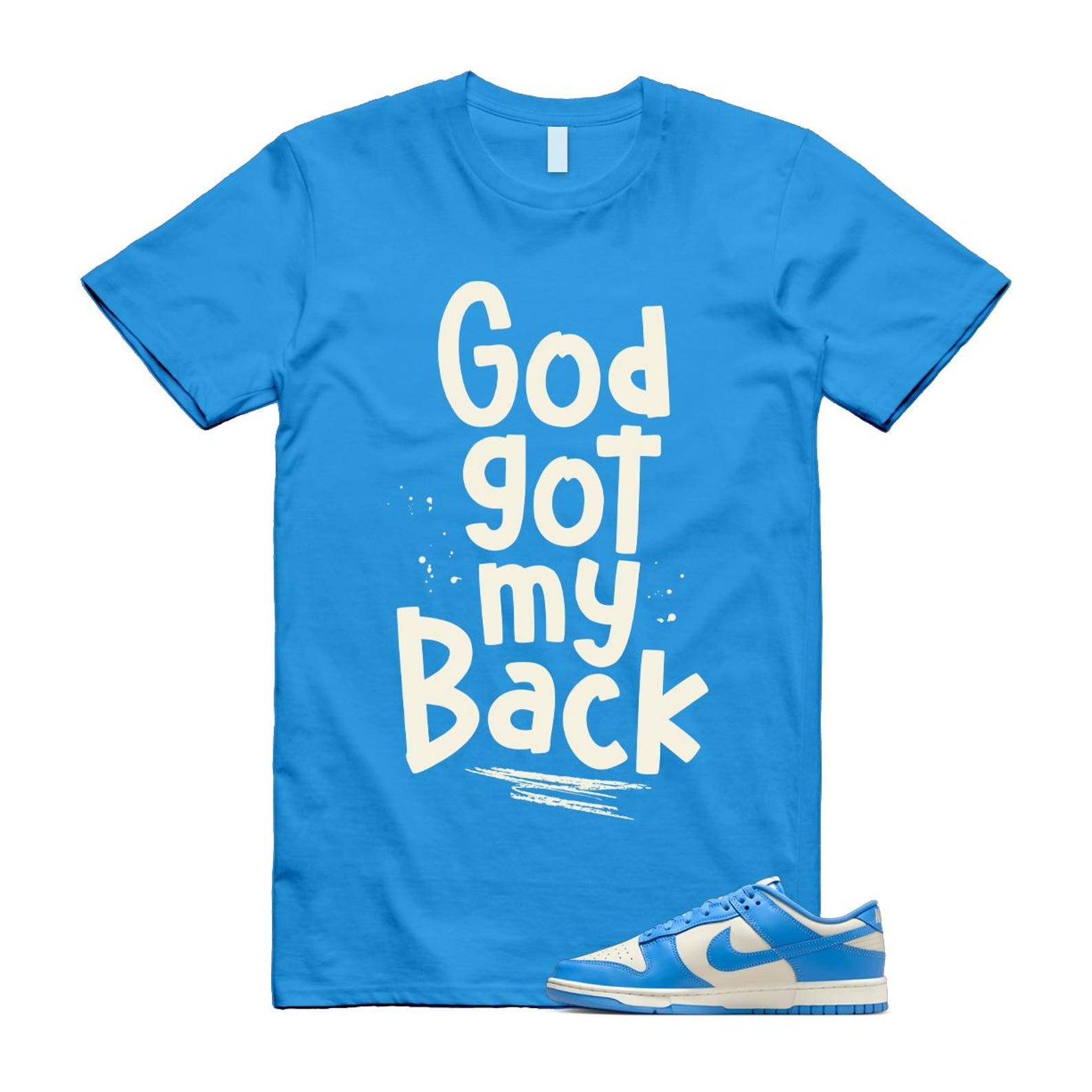 Dunk UNC 2024 University Blue Coconut Milk Low Retro T Shirt Match GOD ,DV0833-113 T-Shirt, Sneaker Match Tee