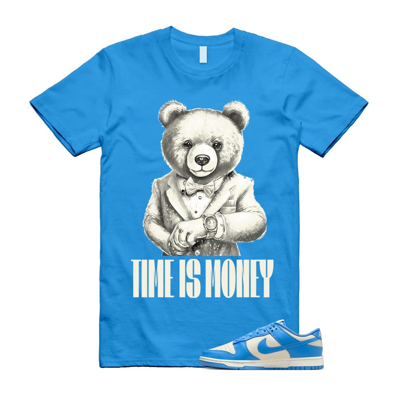 Dunk UNC 2024 University Blue Coconut Milk Low Retro T Shirt Match TIM ,DV0833-113 T-Shirt, Sneaker Match Tee