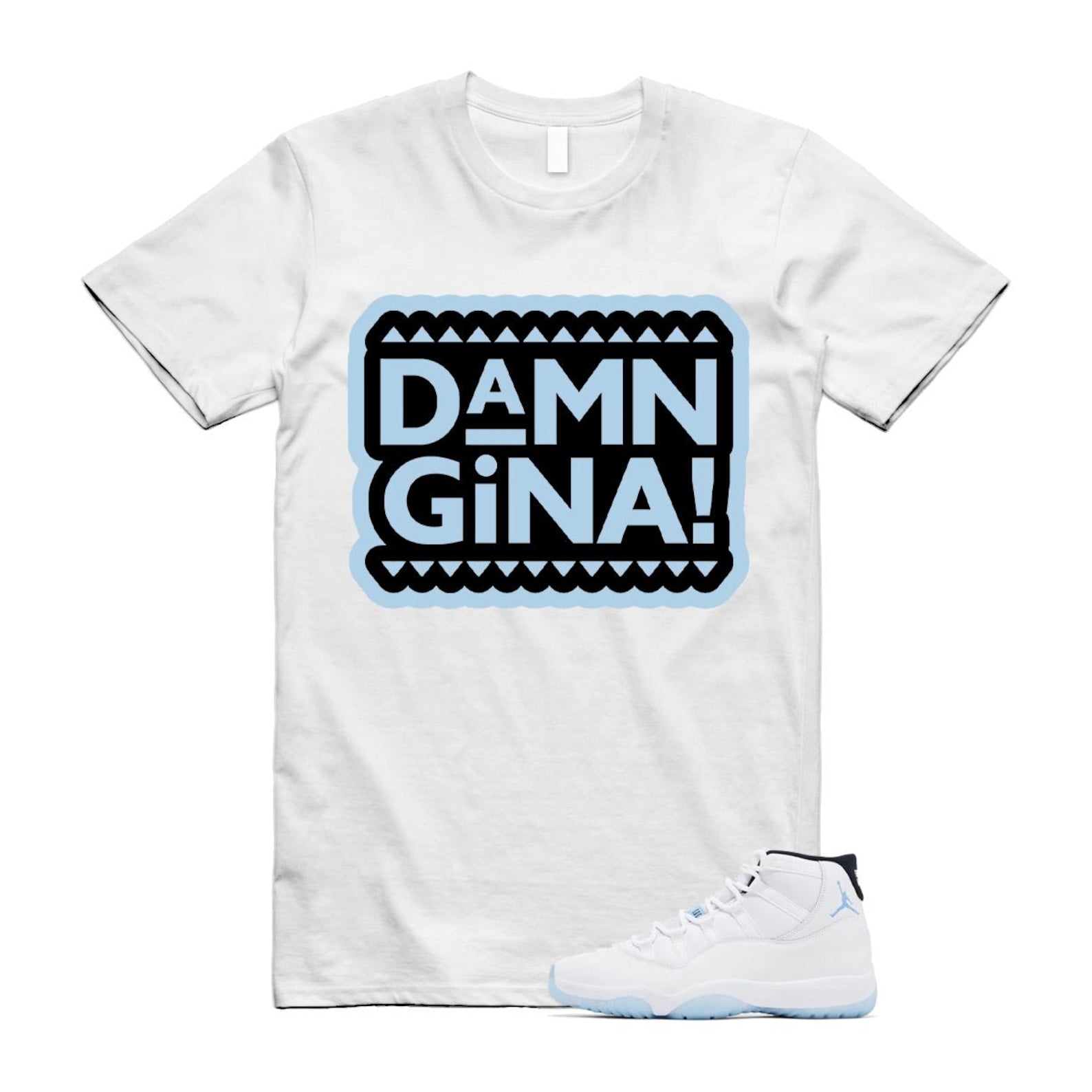 11 Legend Blue White Black 2024 T Shirt Match GINA ,CT8012-104 T-Shirt, Sneaker Match Tee