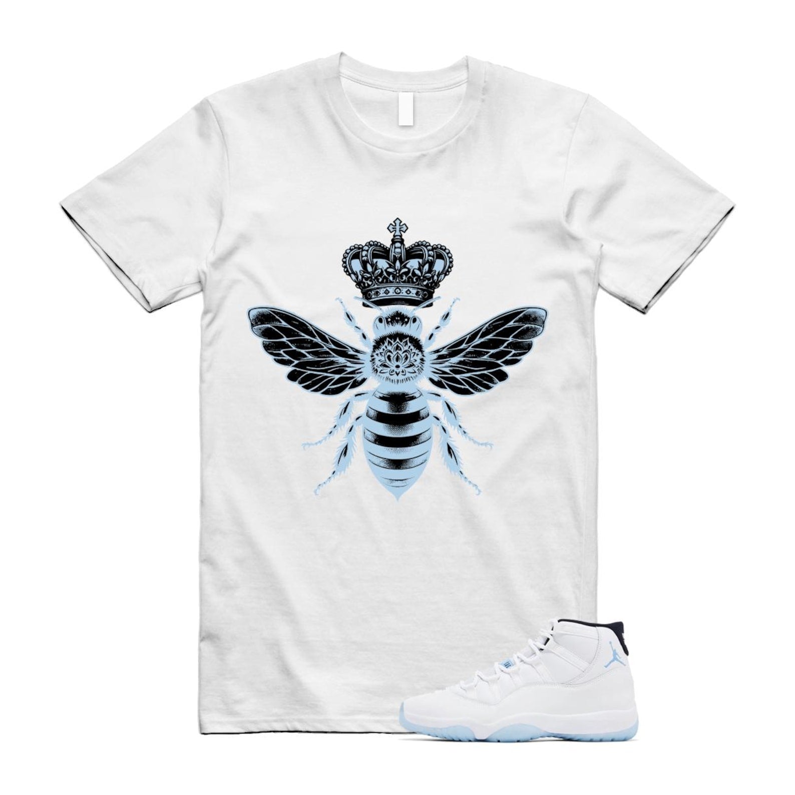 11 Legend Blue White Black 2024 T Shirt Match BEE ,CT8012-104 T-Shirt, Sneaker Match Tee