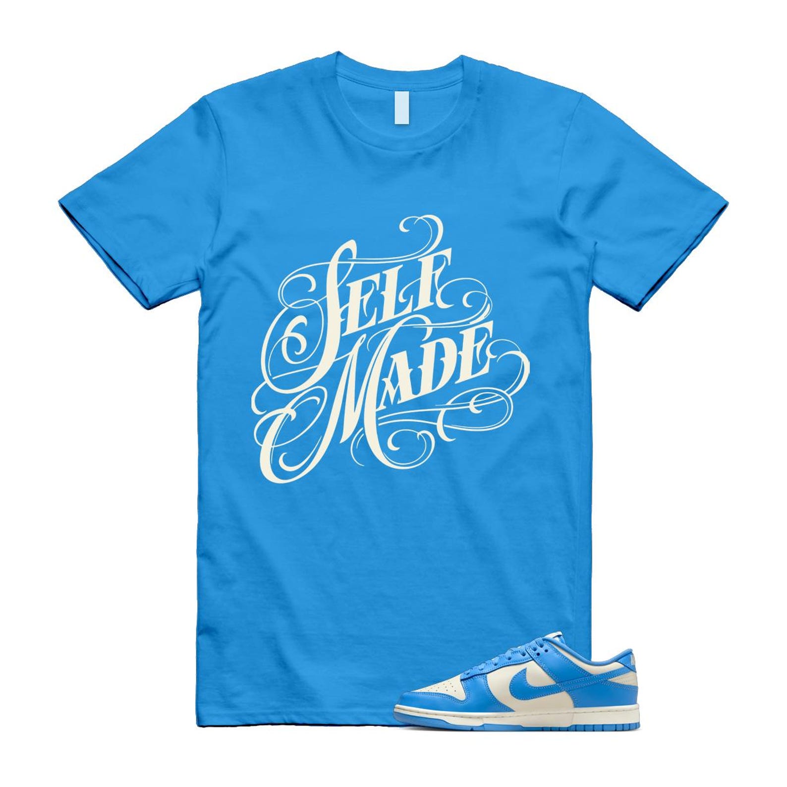Dunk UNC 2024 University Blue Coconut Milk Low Retro T Shirt Match SELF ,DV0833-113 T-Shirt, Sneaker Match Tee